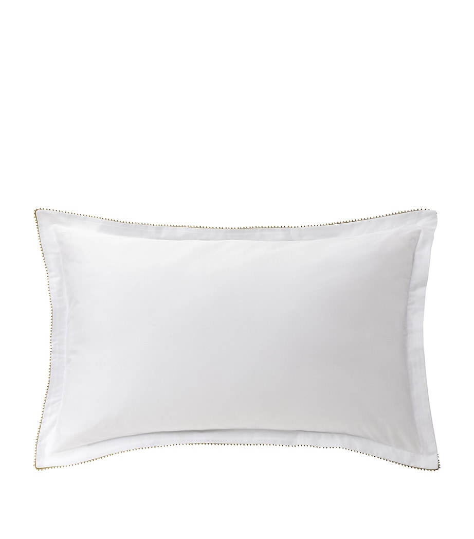 Organic Cotton Mirabeau Oxford Pillowcase (50cm x 70cm) WHT/GOLD Image 2