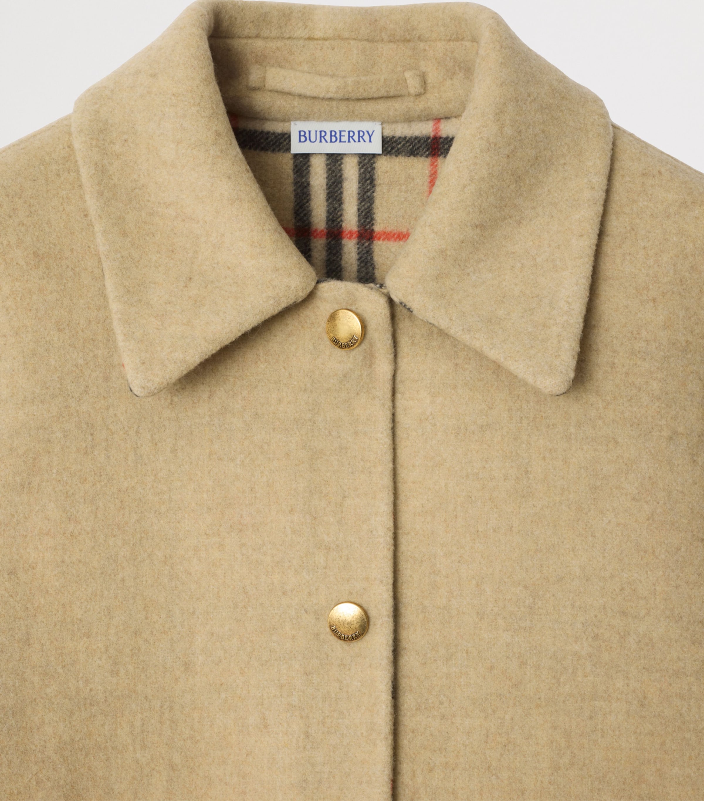 Wool Double-Faced Overshirt SAND/SAND IP CHECK Image 6