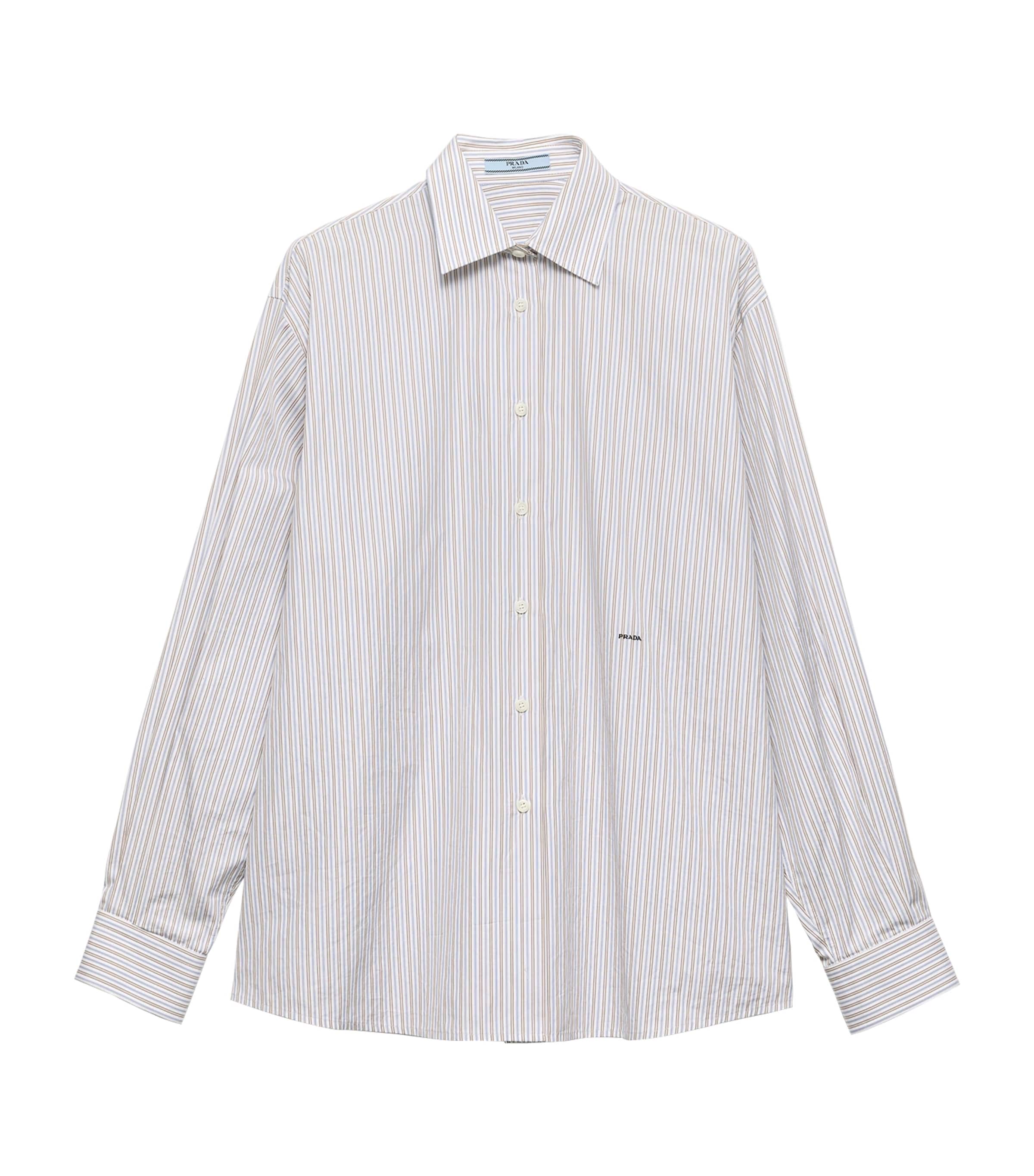 Prada Brown Cotton Poplin Oversized Shirt | Harrods UK