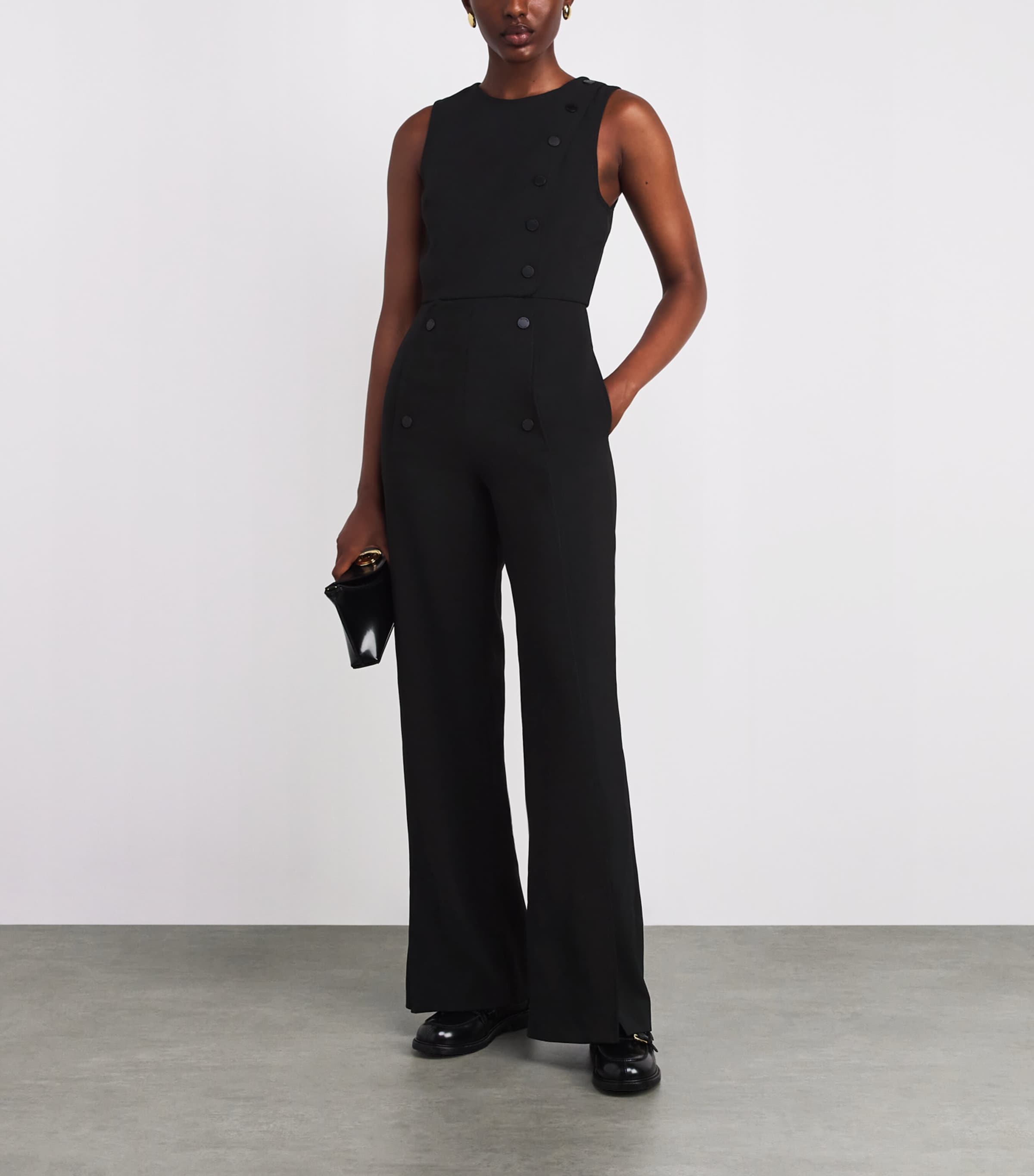 Sleeveless Jumpsuit BLACK Image 2