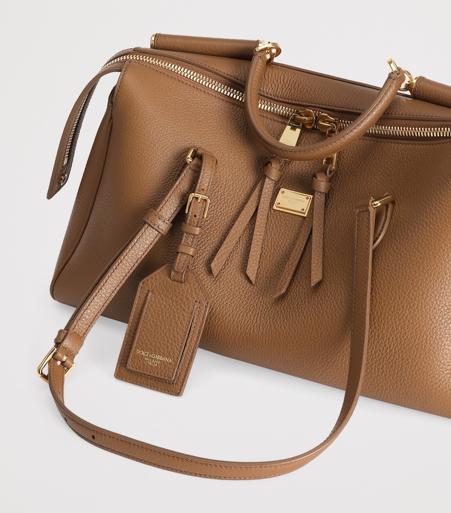 Dolce&Gabbana Calfskin Vittoria Shoulder Bag Caramello Image 7