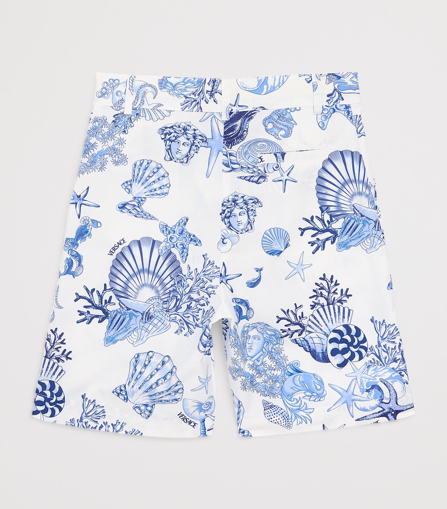 Cotton Underwater Barocco Shorts (6-14 Years) 5W910-WHITE+DV BLUE Image 2