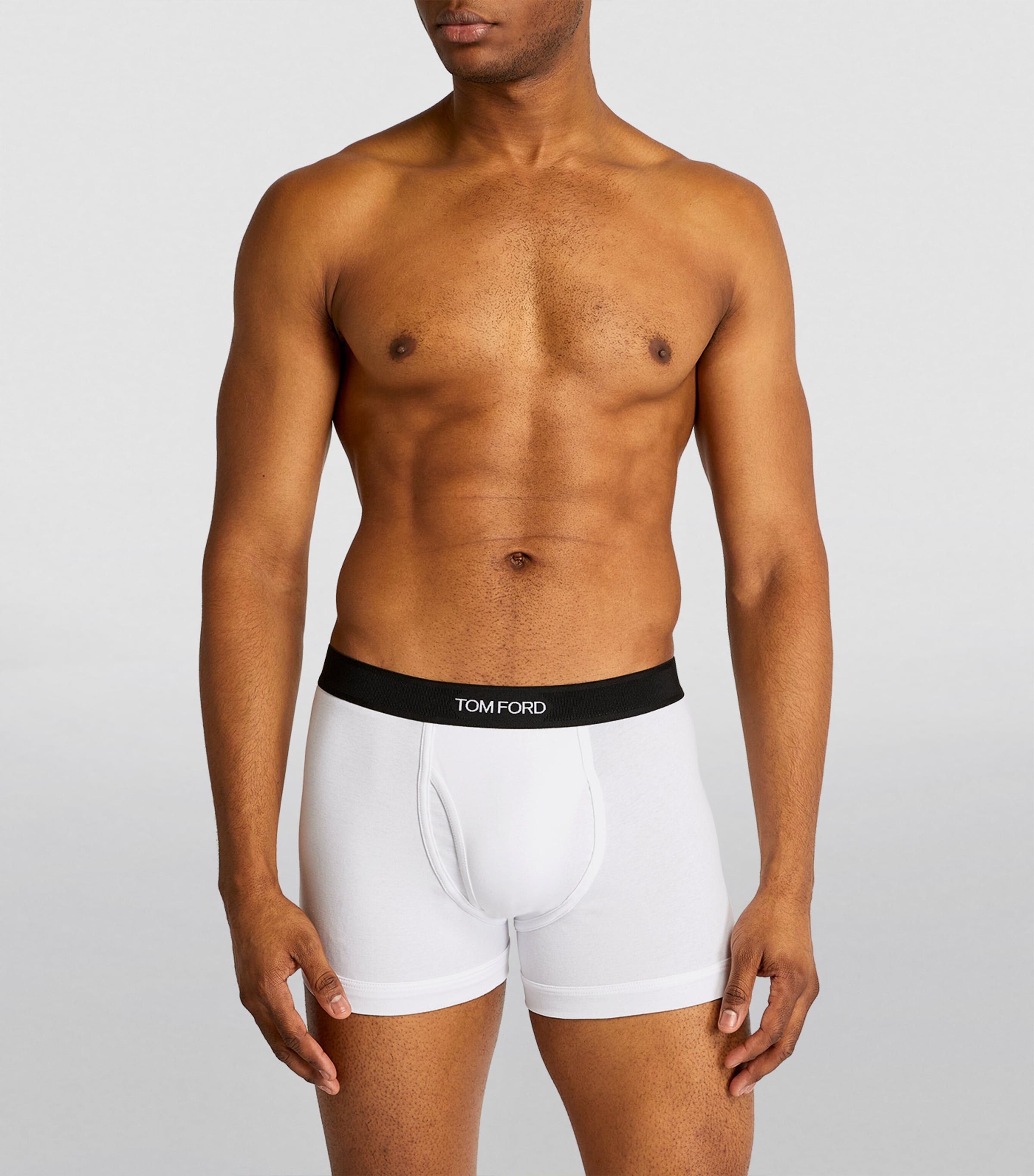 Stretch-Cotton Boxer Briefs (Pack of 2) 999-BLACK/WHITE Image 2