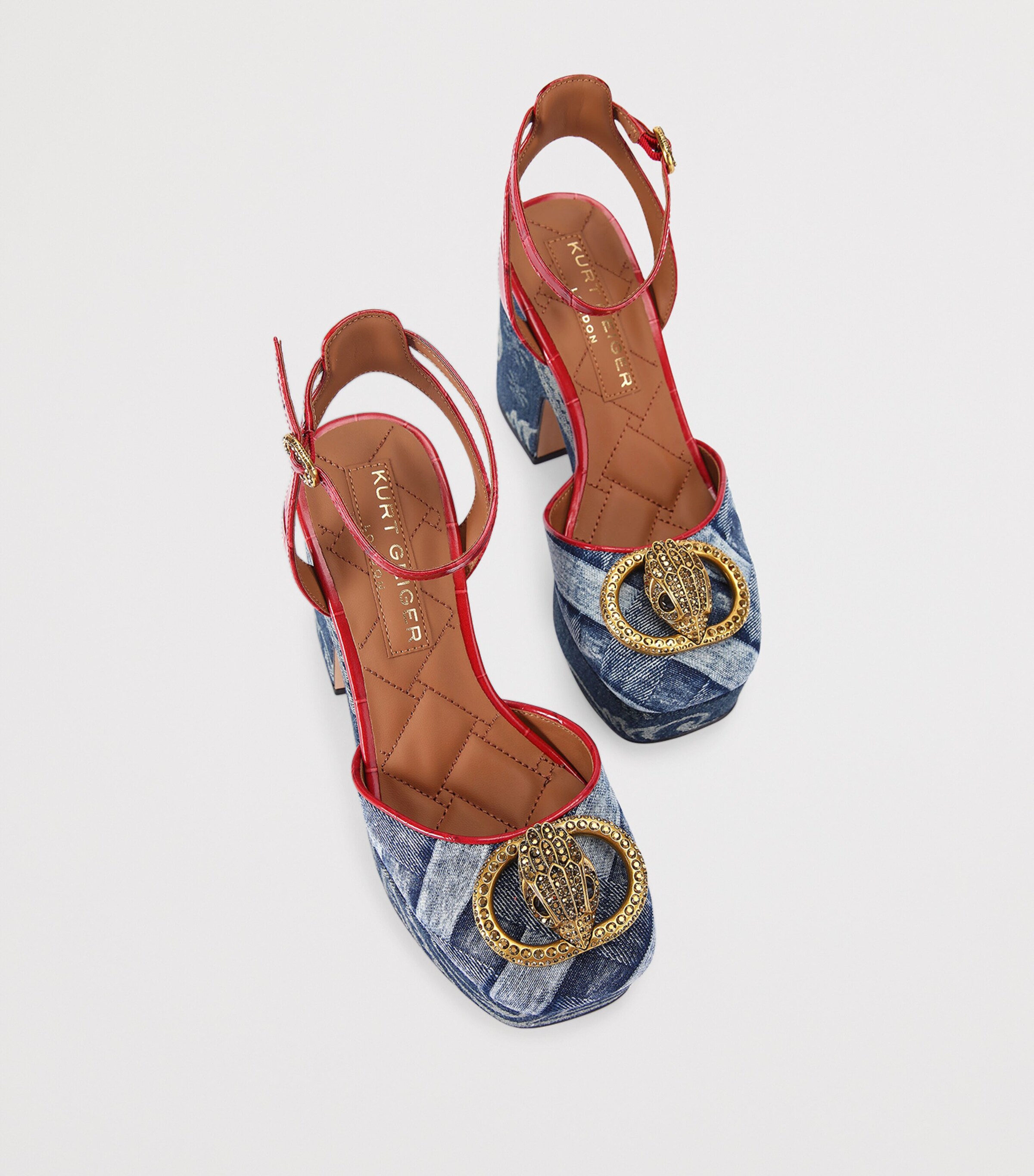 Kurt Geiger London Womens Denim Chelsea Platform Heels Denim Image 4