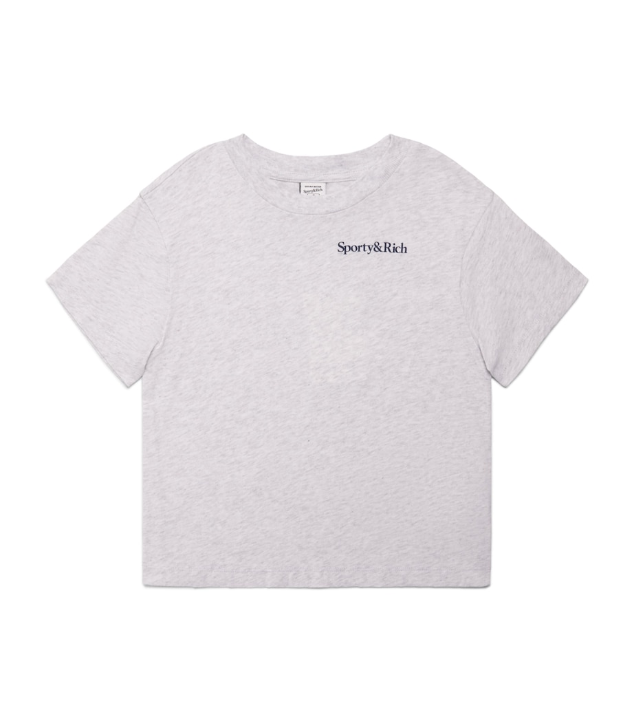 SPORTY & RICH KIDS Drink More Water T-Shirt (2-14 Years) Heather Gray/navy Image 1