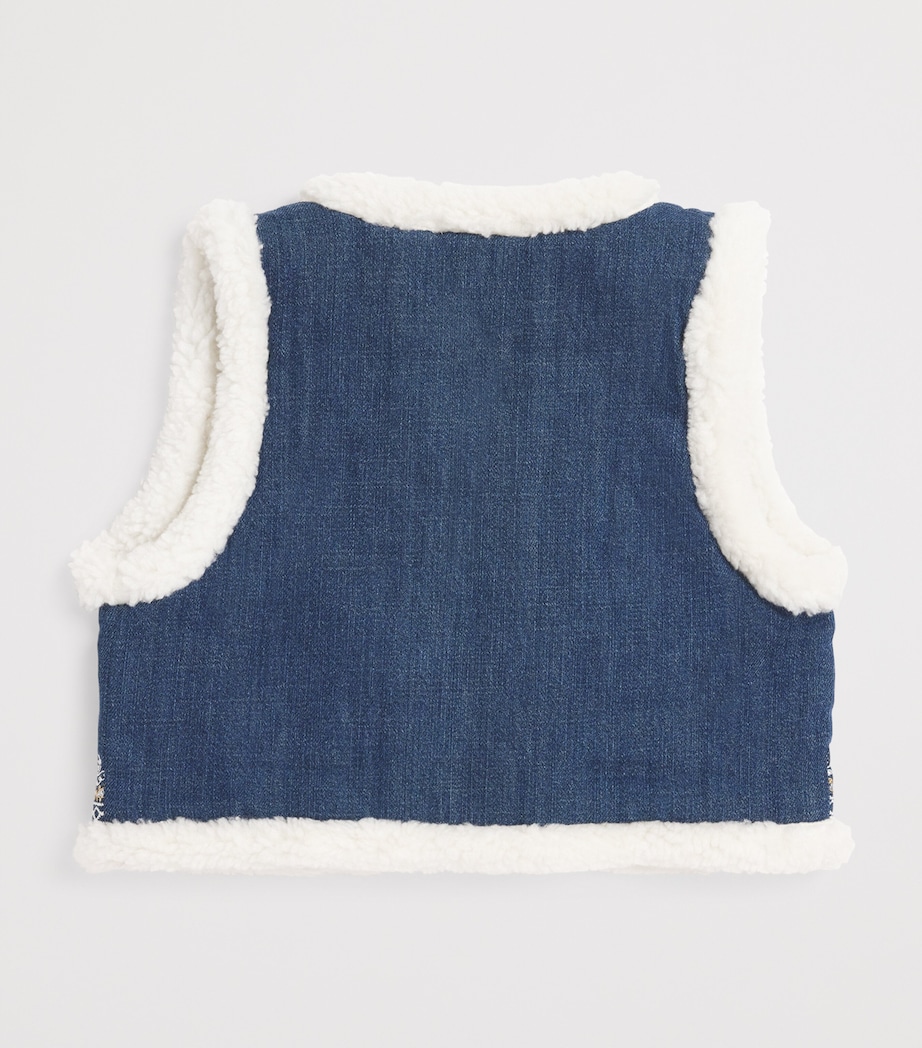 Denim Reversible Librana Waistcoat (4-12 Years) STONE BLUE - CREAM Image 2