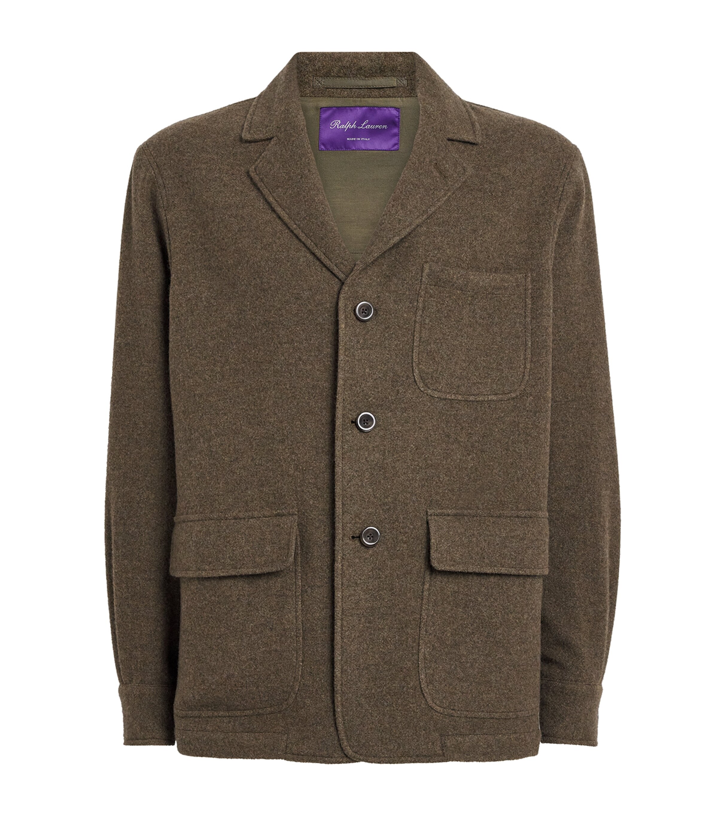 Ralph Lauren Purple Label Mens Cashmere-Wool Brushed Twill Blazer Inverness Loden Image 1