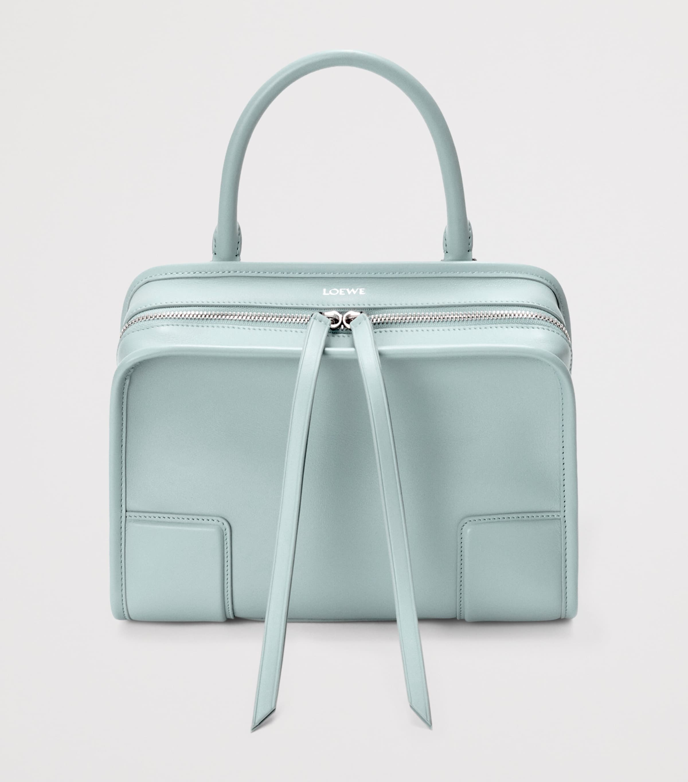 LOEWE Small Leather Amazona 180 Top-Handle Bag Mineral Mist Image 11