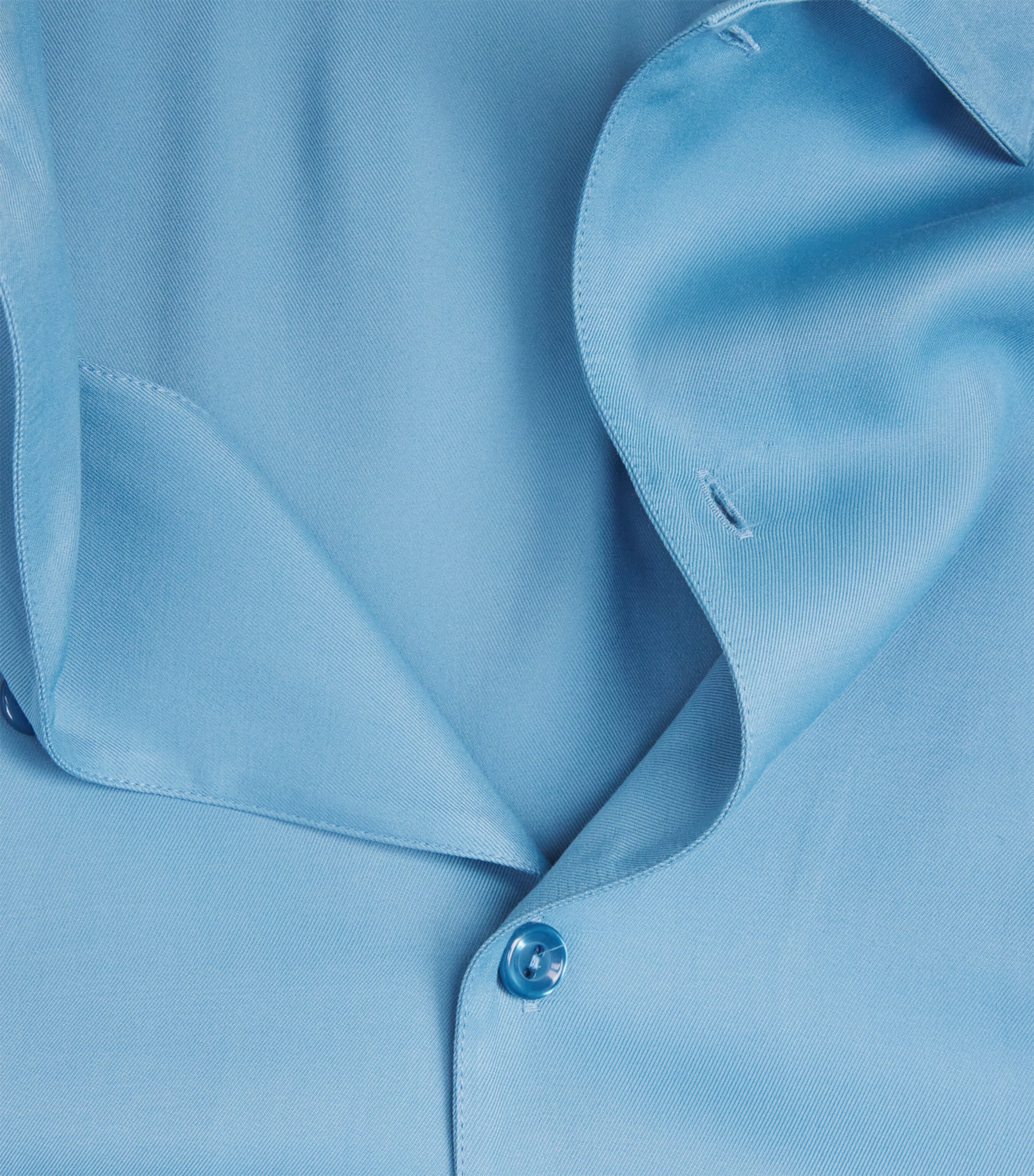 Sandro Paris Mens Loose-Fit Short-Sleeve Shirt Sky Blue Image 6
