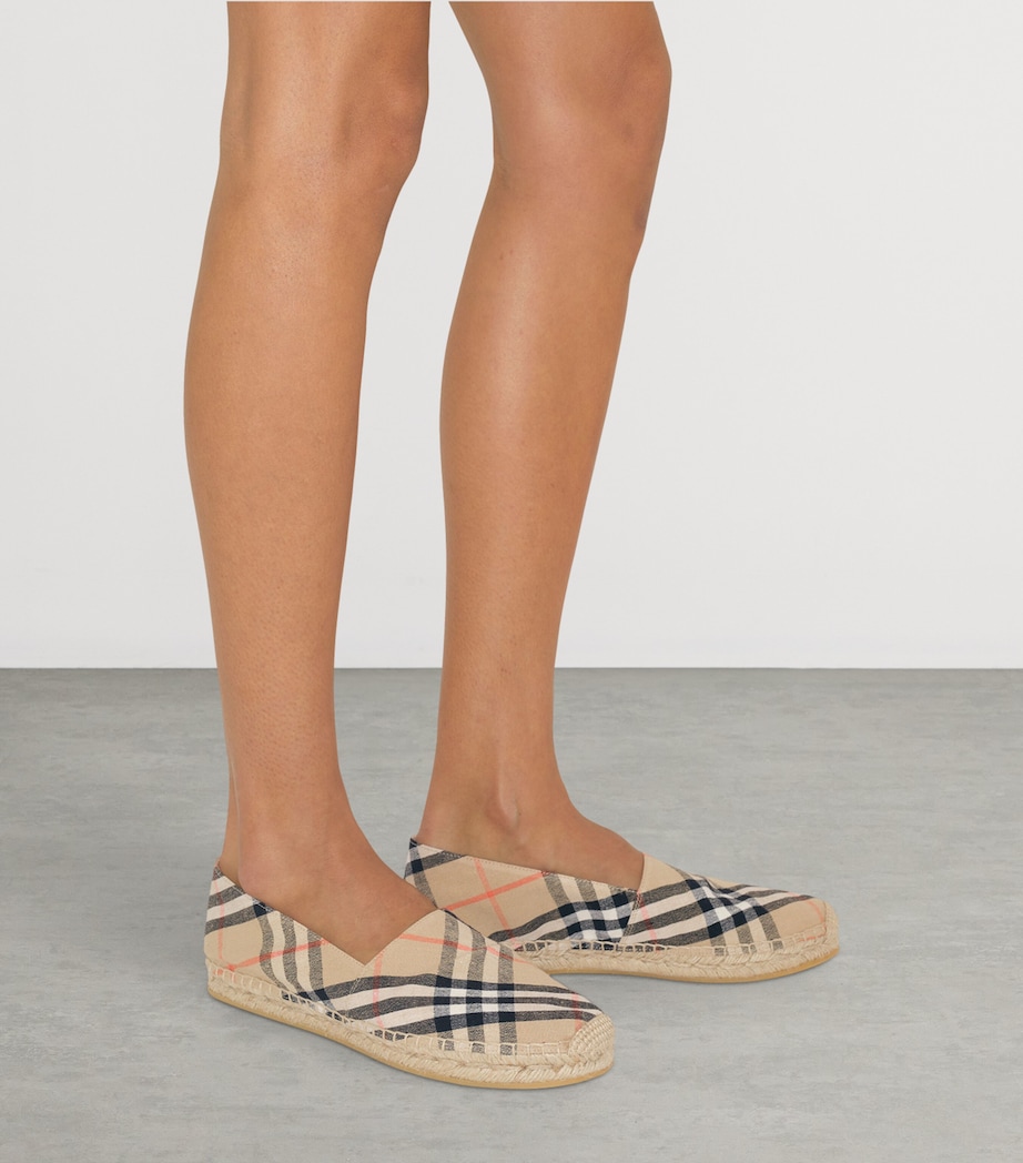 Linen-Blend Check Espadrilles SAND IP CHECK Image 3