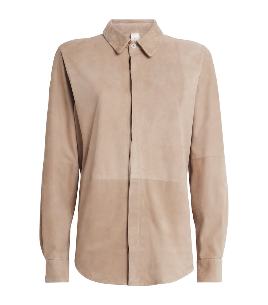 Lauren Manoogian Womens Suede Panelled Shirt Sand Image 1