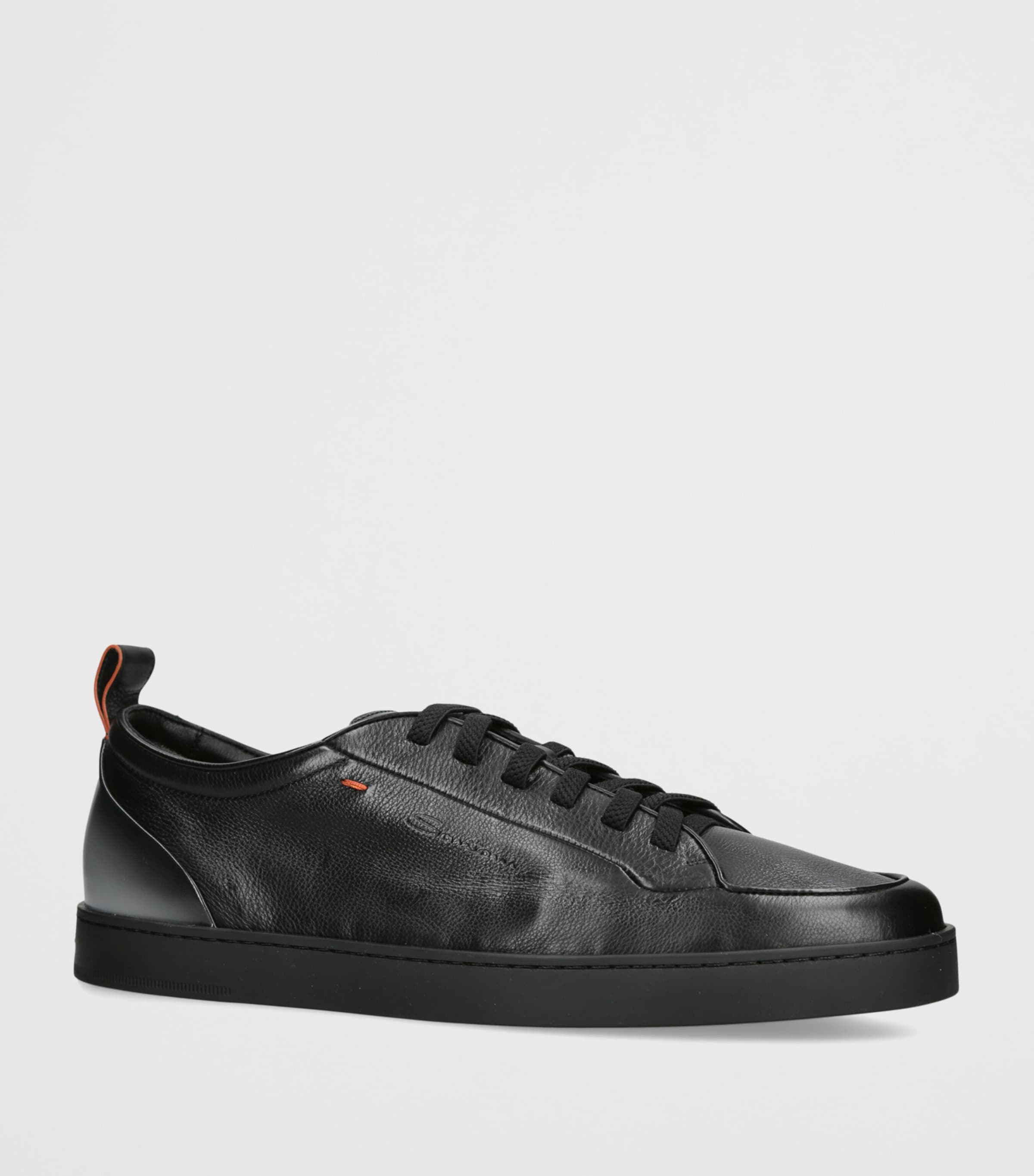 Santoni Leather Montecarlo Sneakers Black Image 3