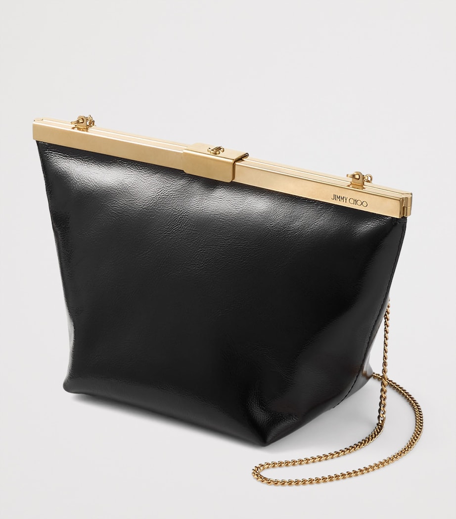 Leather Ganache Clutch Bag BLACK/GOLD Image 2