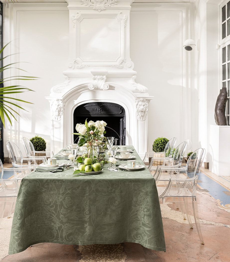 Linen Tivoli Tablecloth (175cm x 250cm) GREEN Image 2