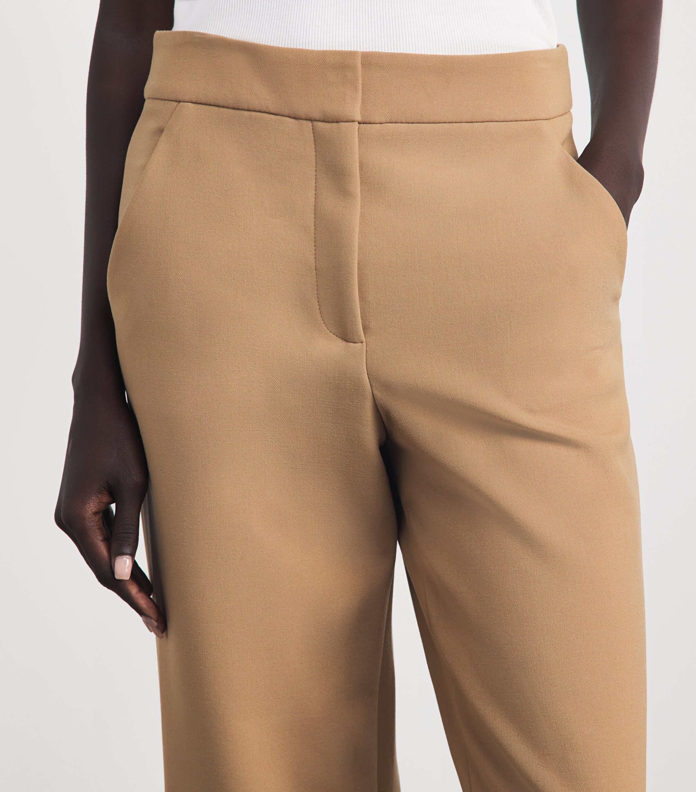 Veronica Beard Womens Tonelli Wide-Leg Trousers Heritage Khaki Image 3