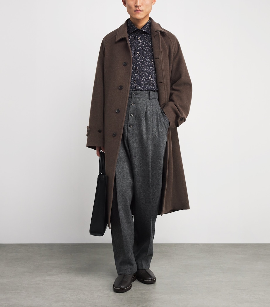 Cotton Twill Floral Print Contemporary Fit Shirt 38DARK BROWN Image 2