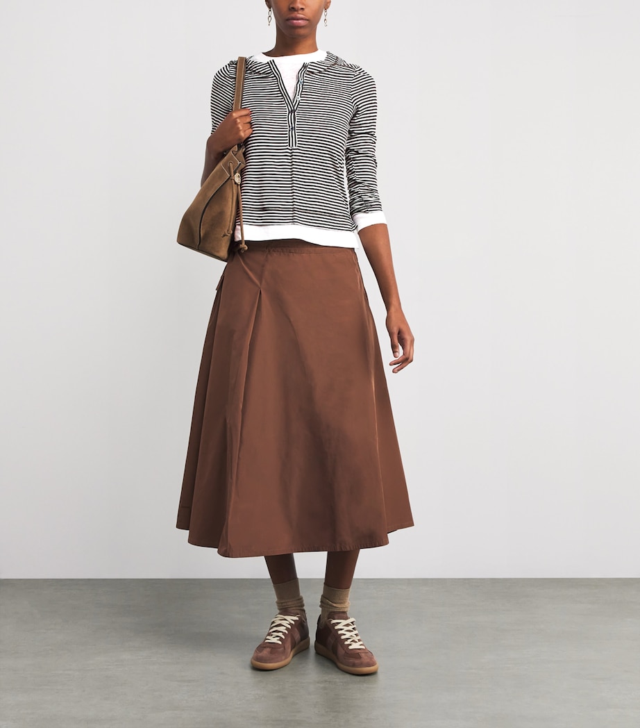 Stripe Double-Layer Top CHOCOLATE/CREAM Image 2