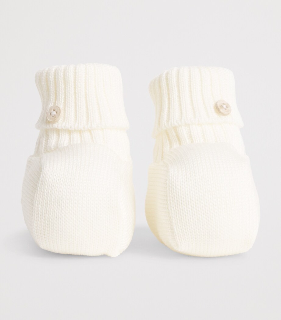 Bimbalo Wool Bow Booties Off White Image 2