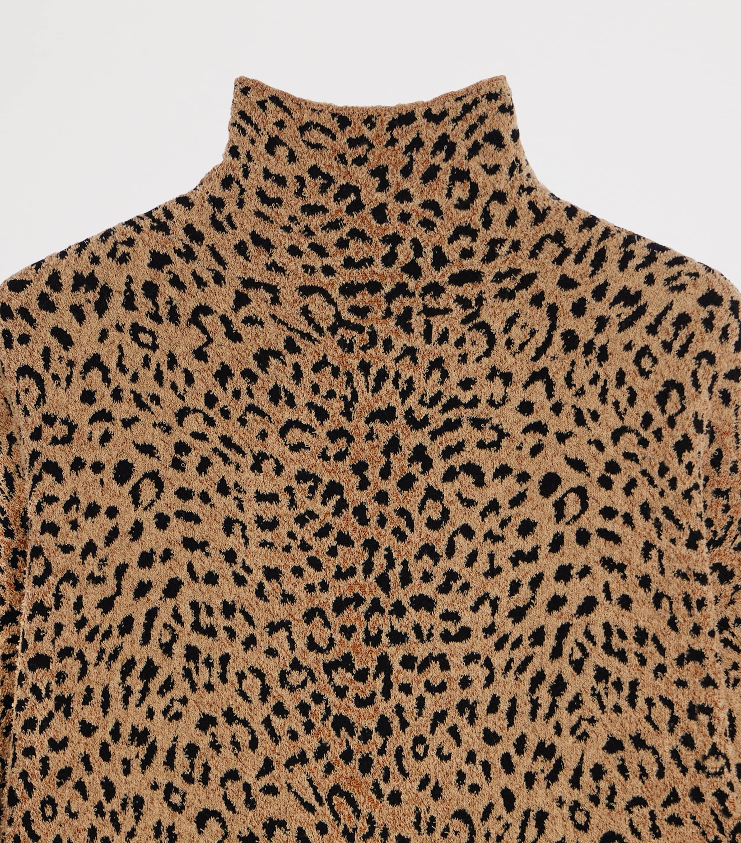 Givenchy Womens Leopard High-Neck Mini Dress Image 8