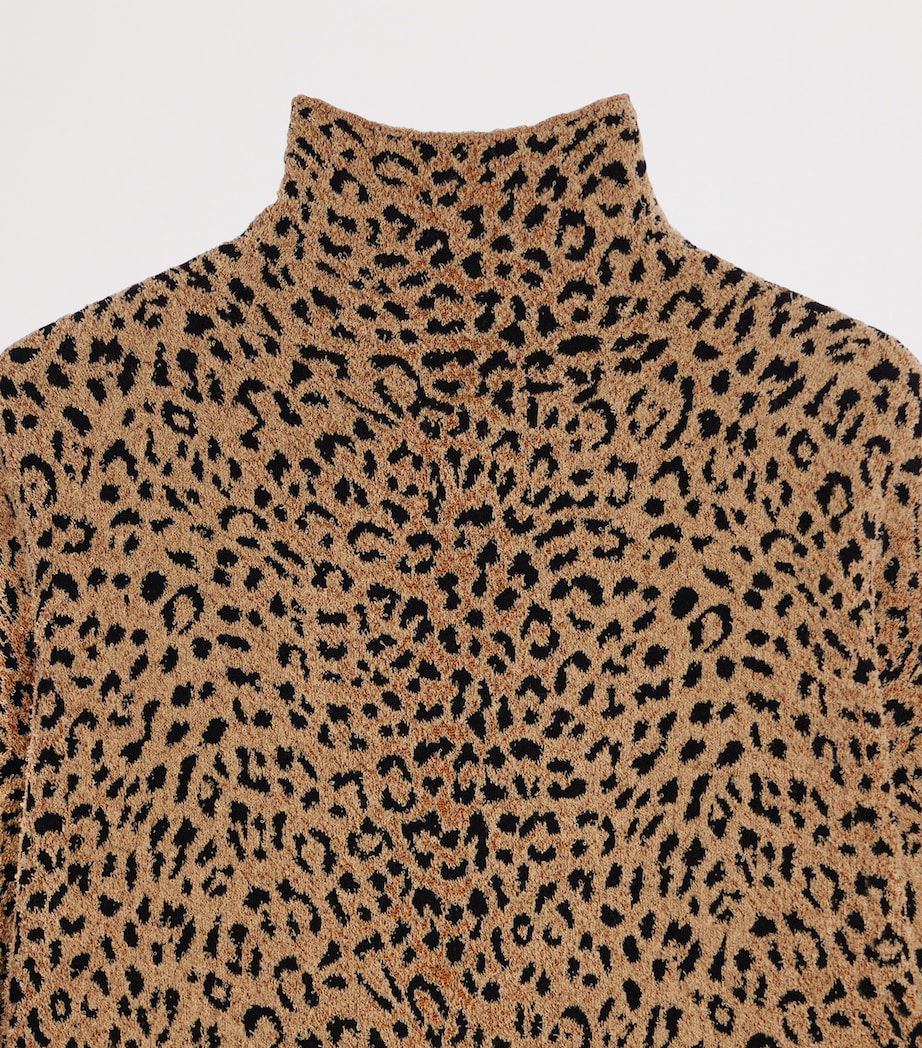 Givenchy Womens Leopard High-Neck Mini Dress Image 8