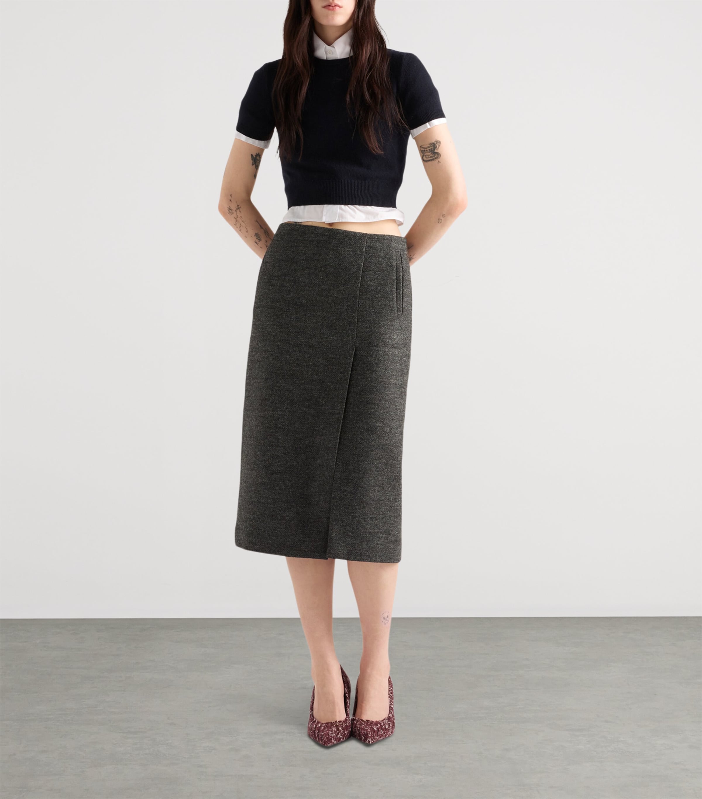 Cashmere Triangle Cut-Out Sweater F0008 Image 2