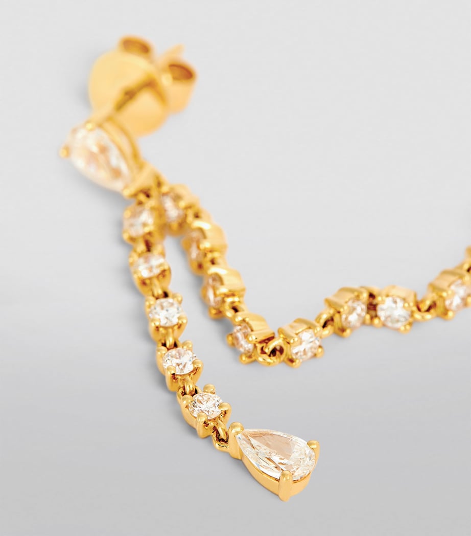 Yellow Gold and Diamond Isla Double-Piercing Single Earring YELLOW GOLD Image 5