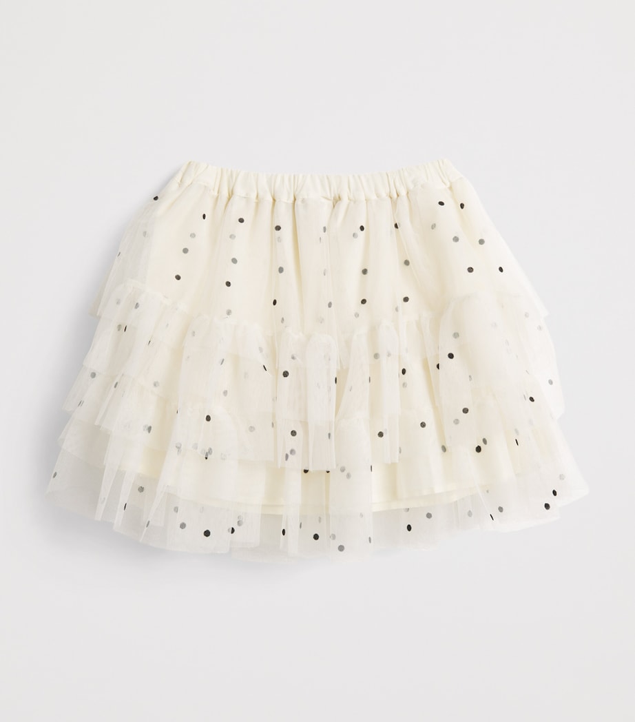 Bonton Tulle Polka-Dot Skirt (2-14 Years) Milk Image 2