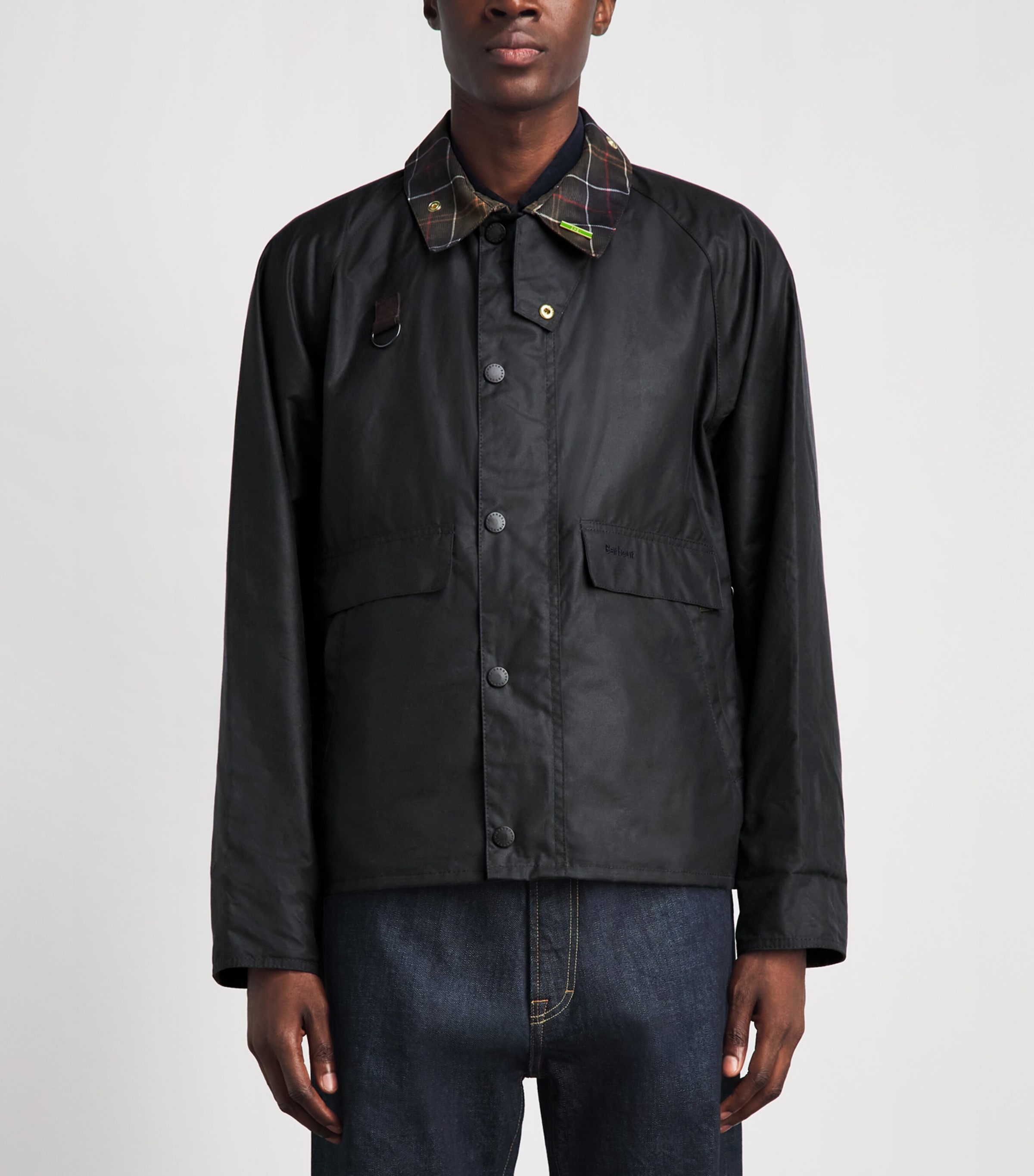 Barbour Mens Waxed Cotton Icons Spey Jacket Navy Image 4
