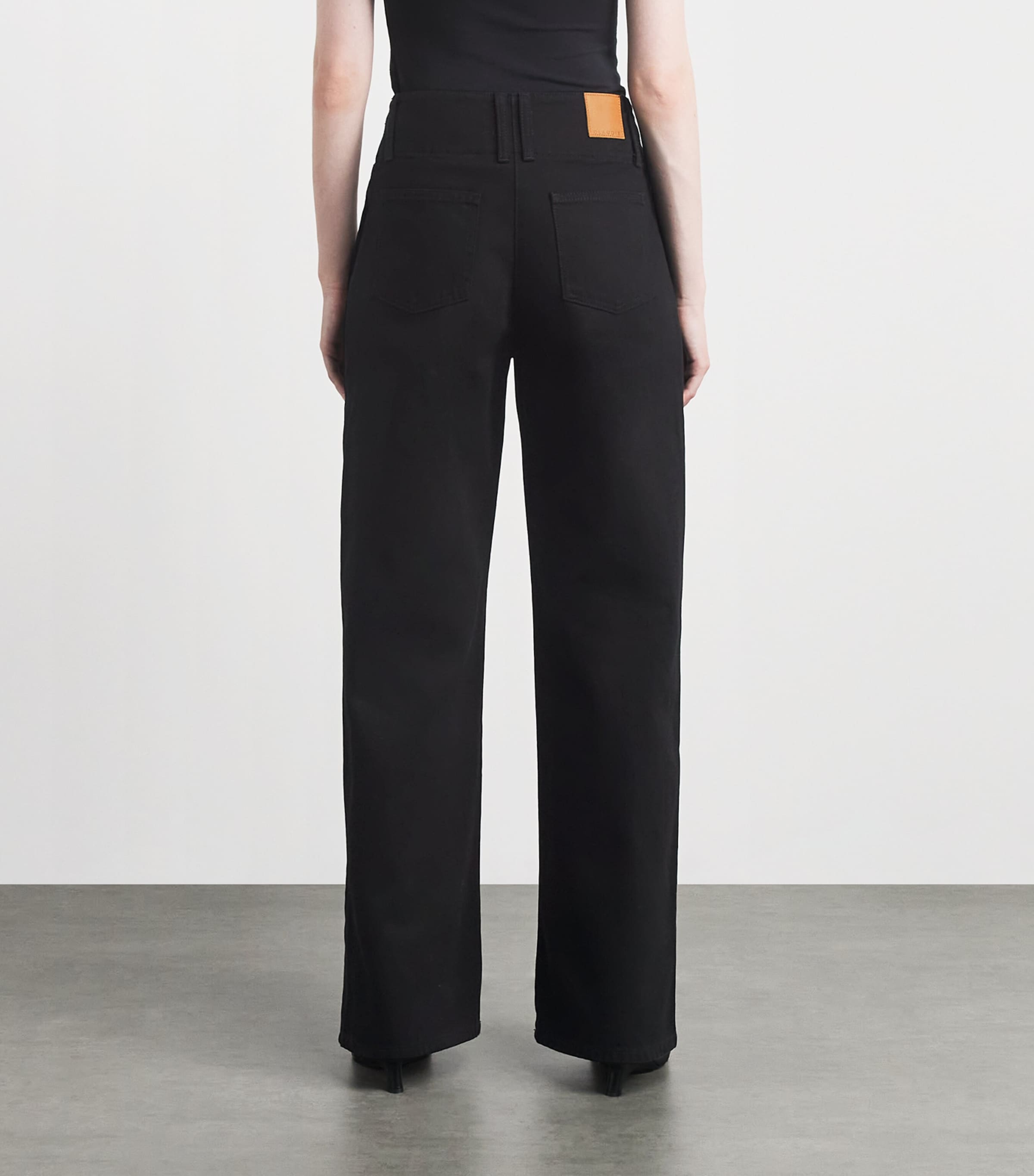 Claudie Pierlot Womens High-Rise Wide-Leg Jeans Black Denim Image 5