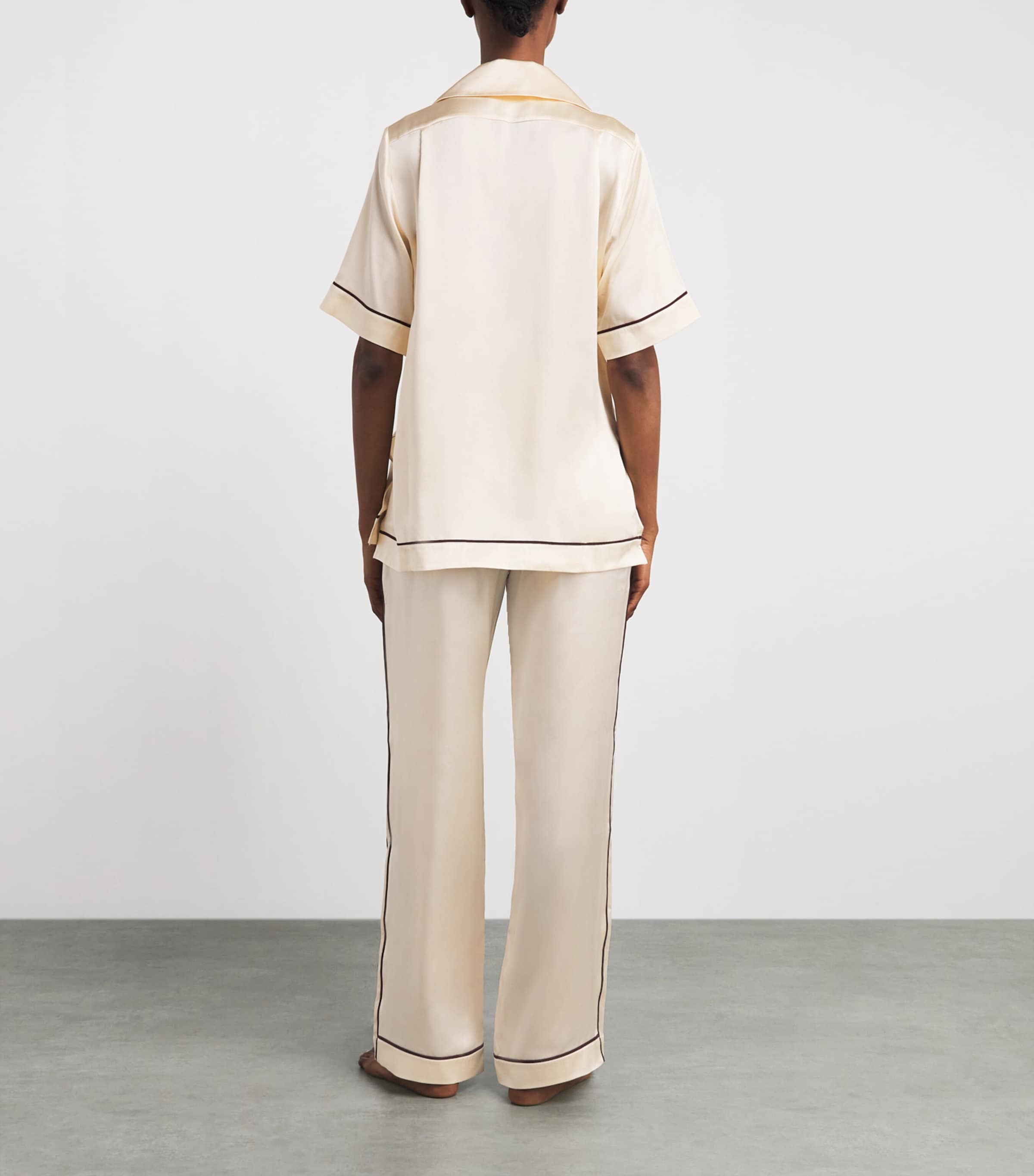 Olivia von Halle Womens Silk Tilda Pyjama Set Bone Image 4