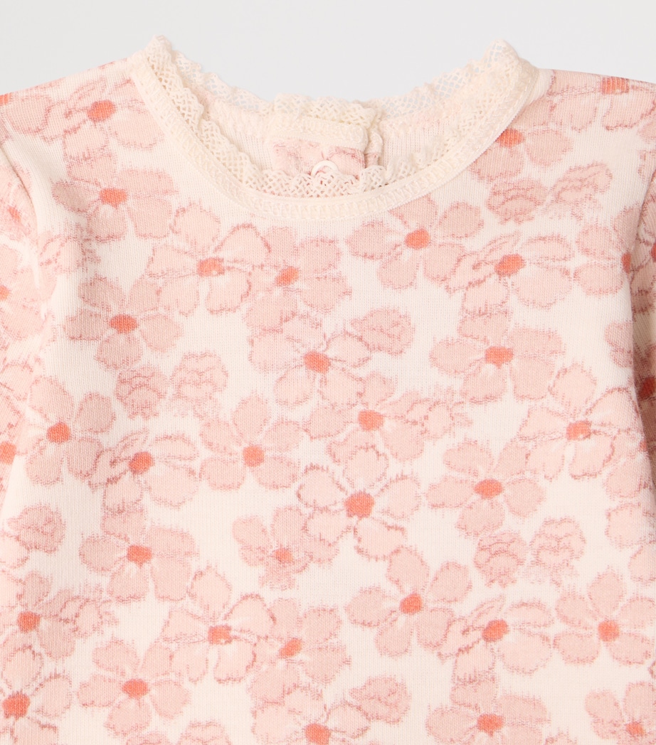 Bonpoint Cotton Floral Pyjama Set (1-18 Months) Fleurs Rose Image 3