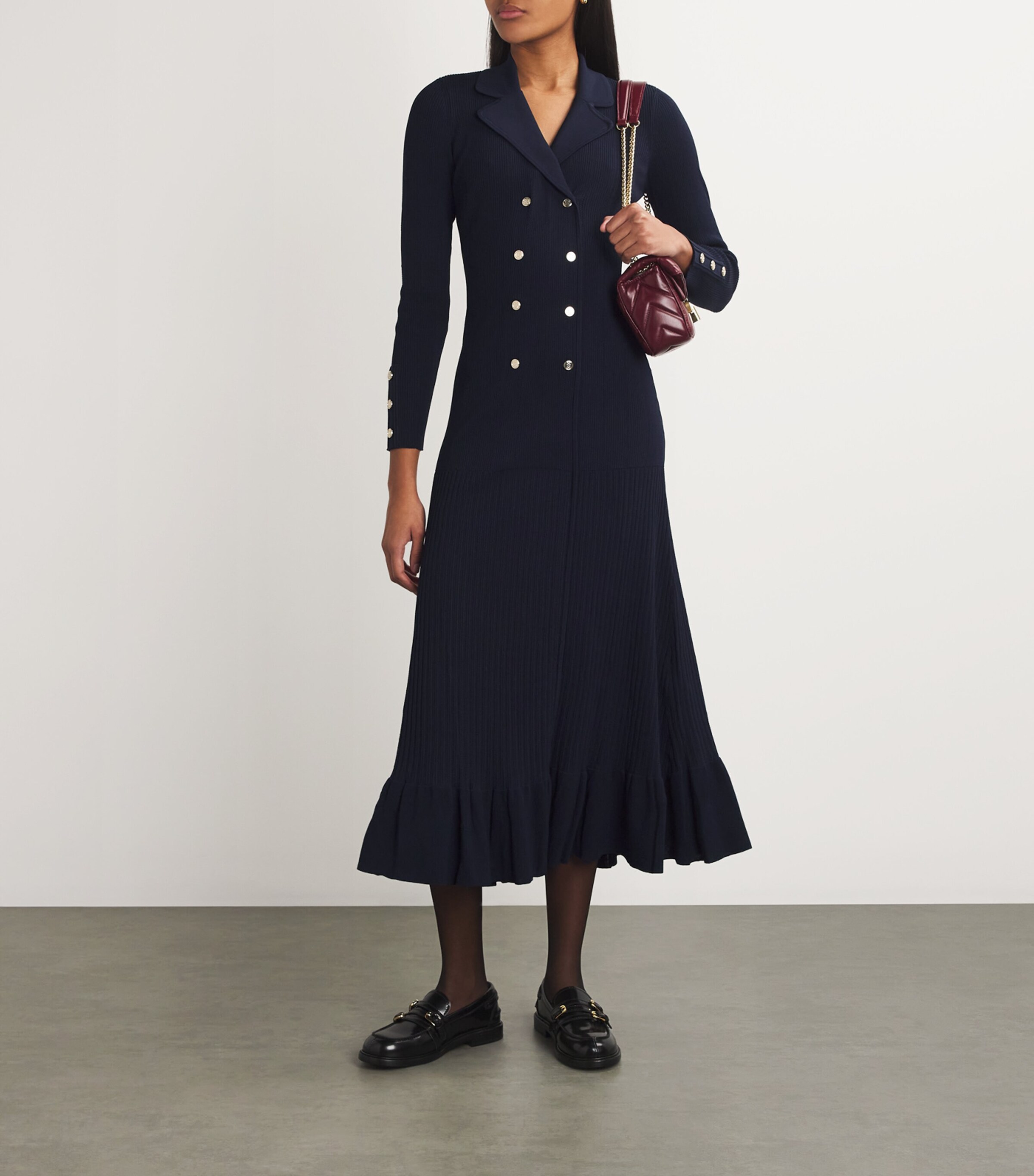 Sandro Paris Ribbed Midi Dress Harrods LV