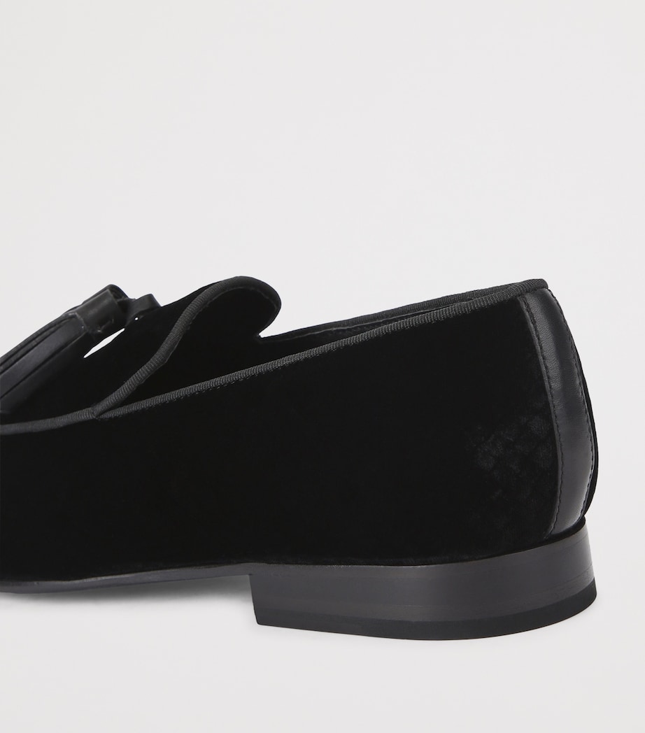 Velvet Bedford Tassel Loafers BLACK Image 2