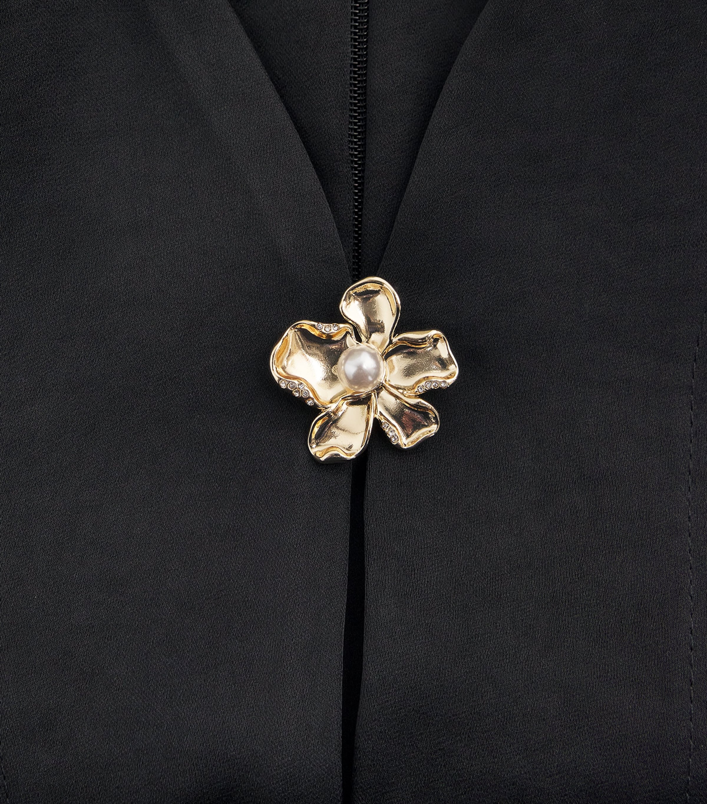 Satin Pleated Top BLACK Image 5