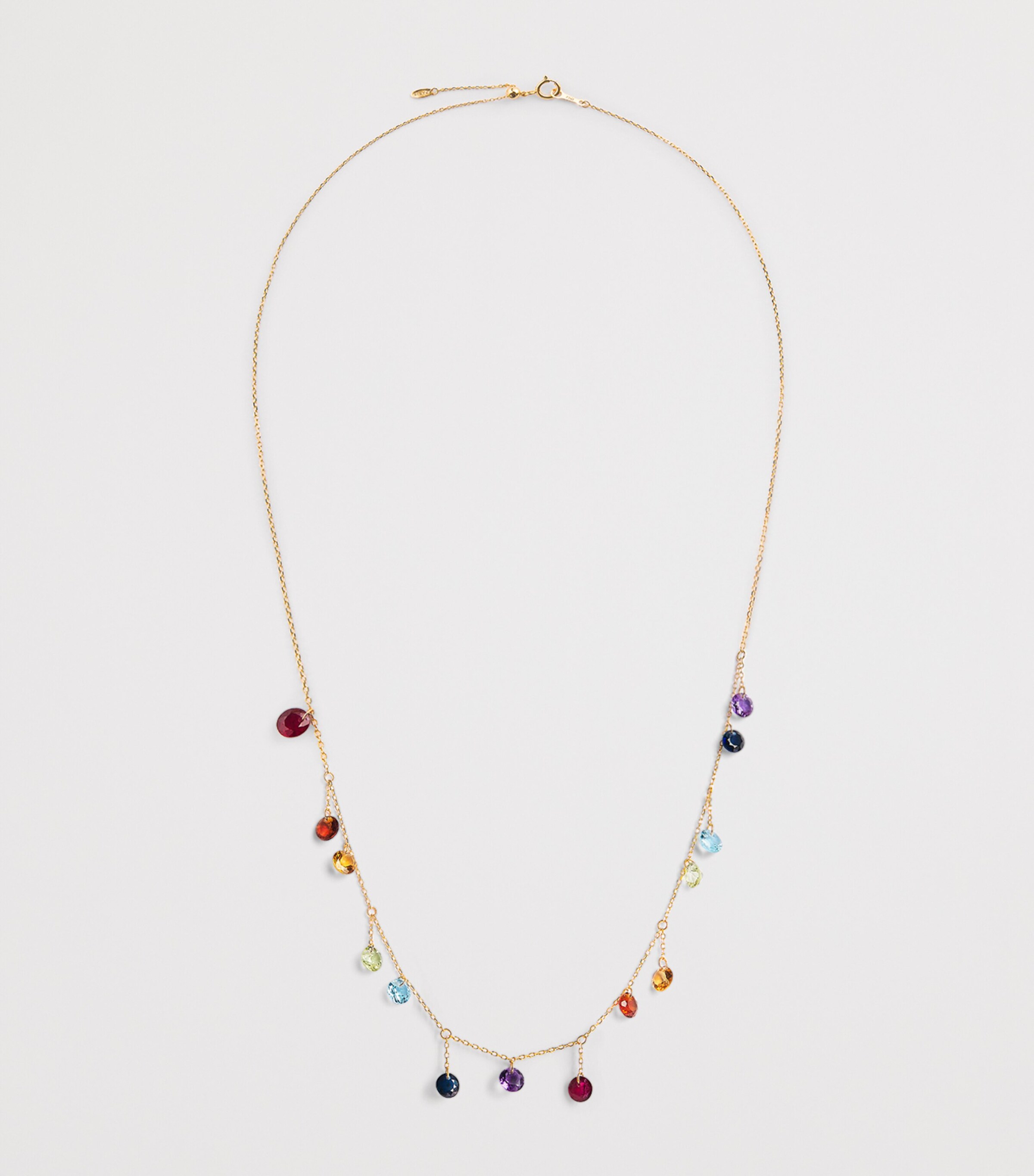 Persée Yellow Gold and Multicoloured Gemstone Fourteen Chakra Necklace Yellow Gold Image 3