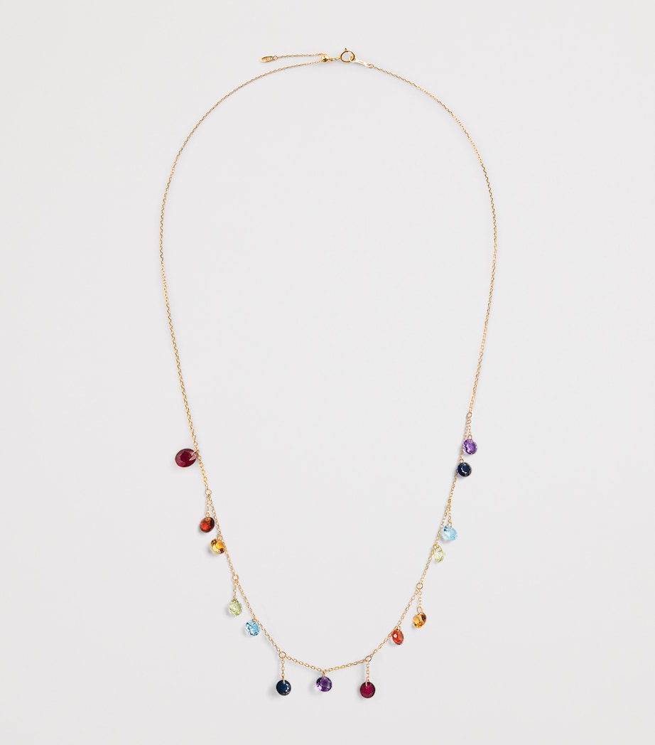 Persée Yellow Gold and Multicoloured Gemstone Fourteen Chakra Necklace Yellow Gold Image 3