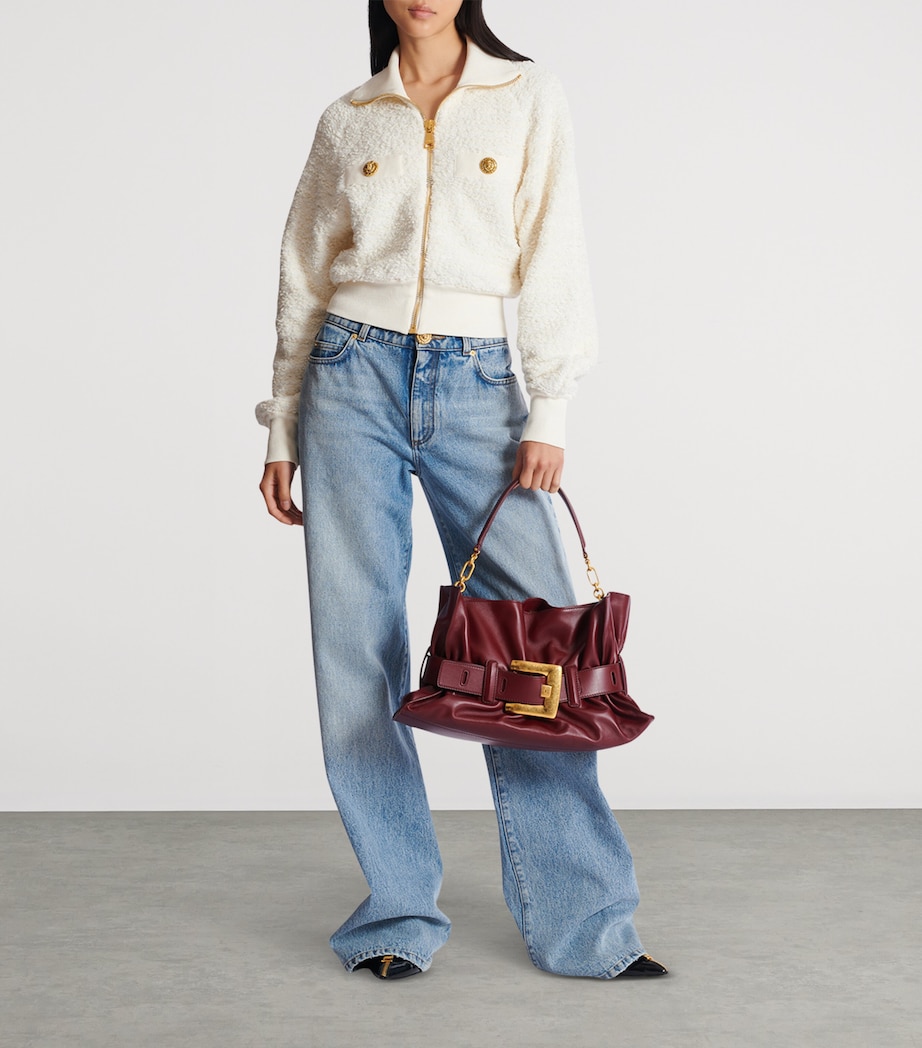 Medium Leather Anthem Shoulder Bag 3AR AUBERGINE Image 7
