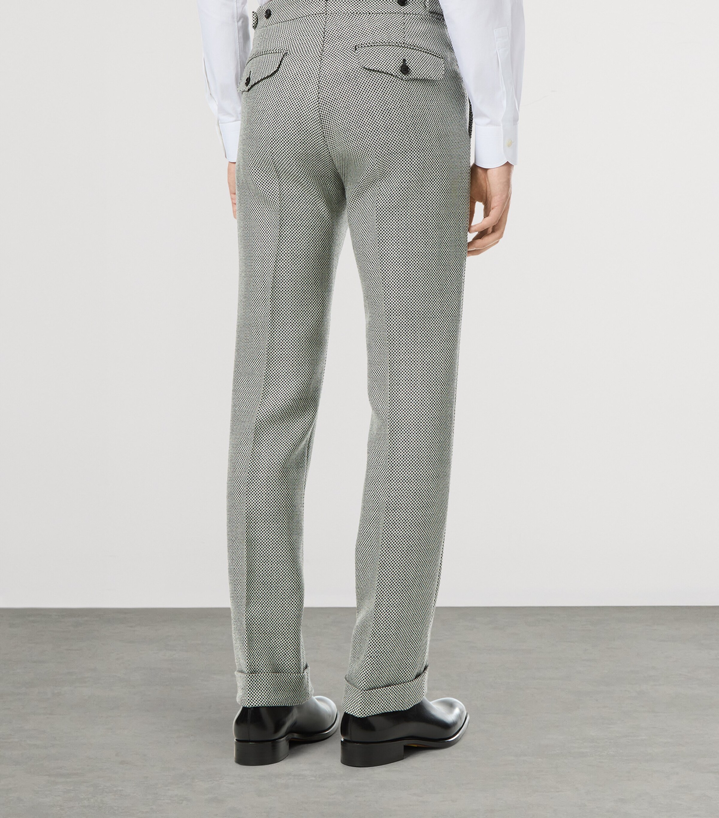Wool Jacquard Tailored Trousers WNH Image 3