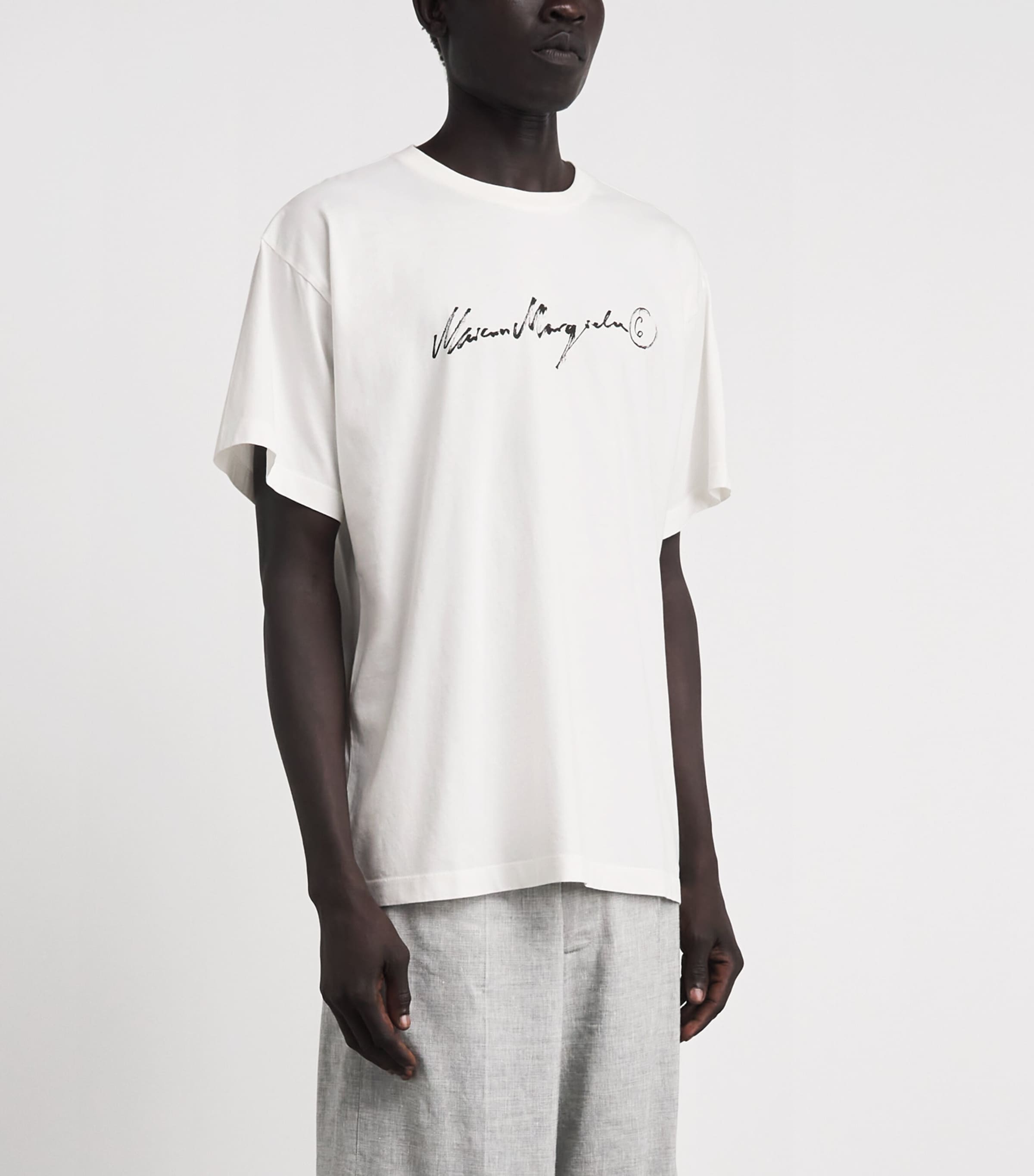 MM6 Maison Margiela Mens Cotton Logo T-Shirt Off White Image 4