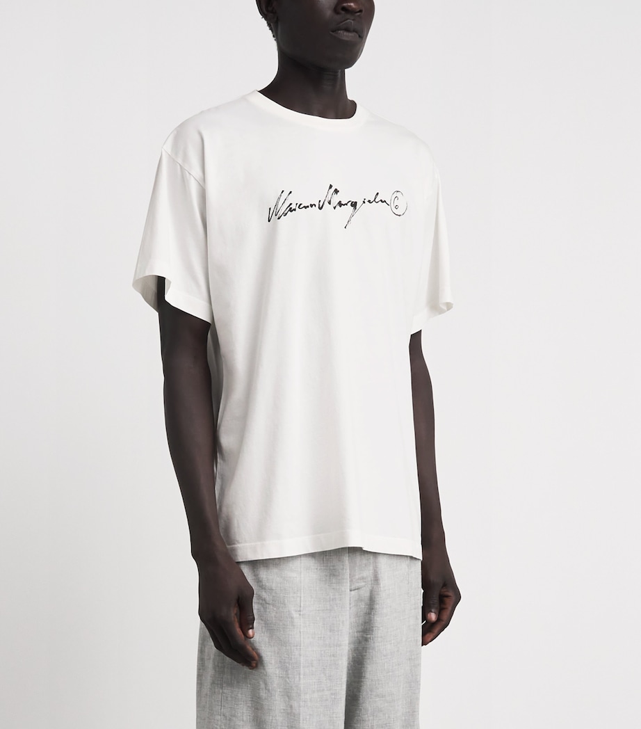 MM6 Maison Margiela Mens Cotton Logo T-Shirt Off White Image 4