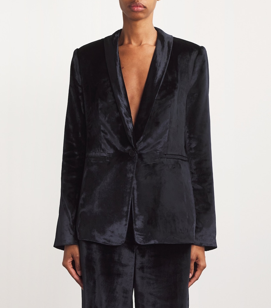 PAIGE Womens Velvet Kriselle Blazer Midnight Image 3