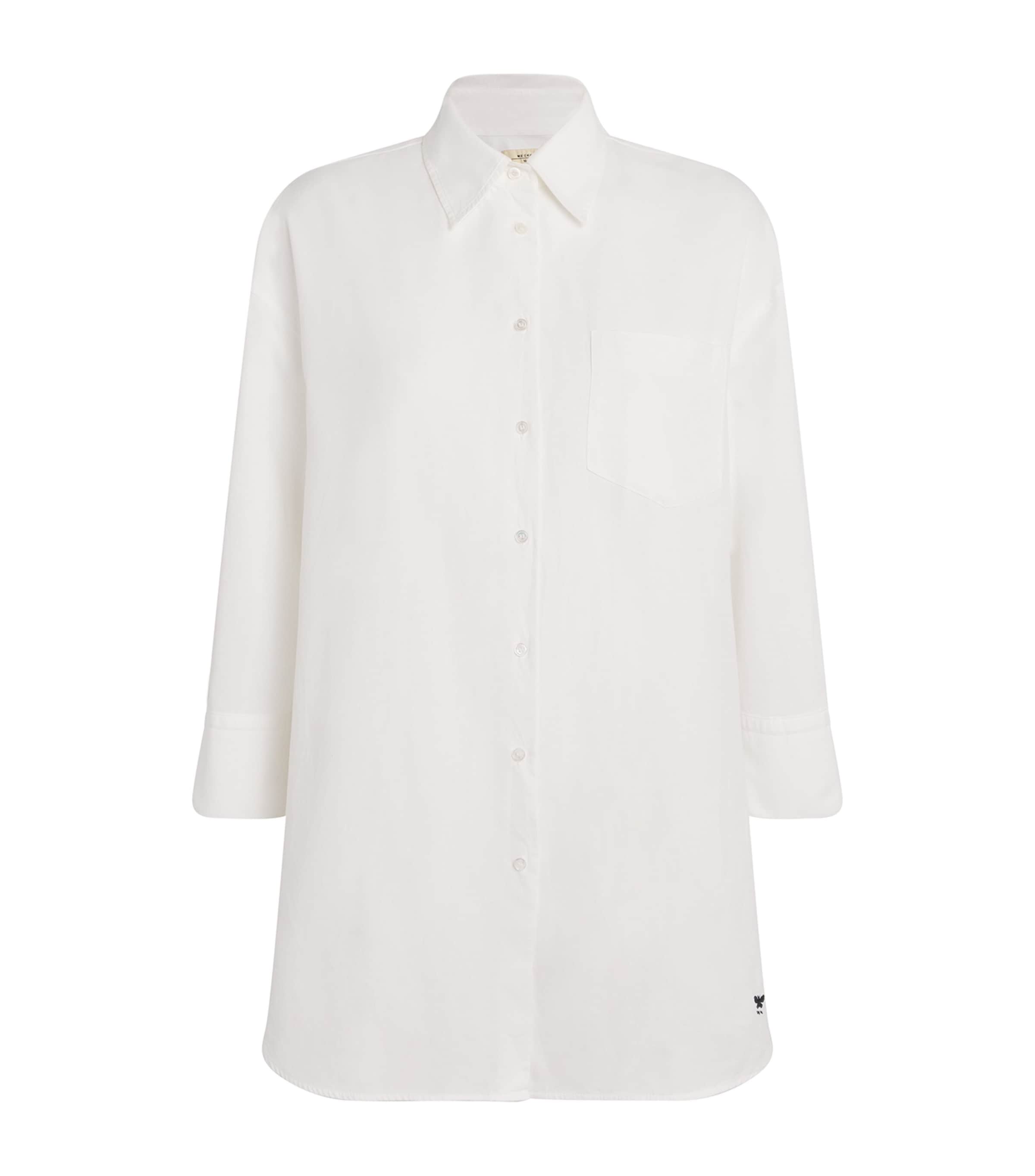 Weekend Max Mara Cotton Cropped-sleeve Oxford Shirt In White