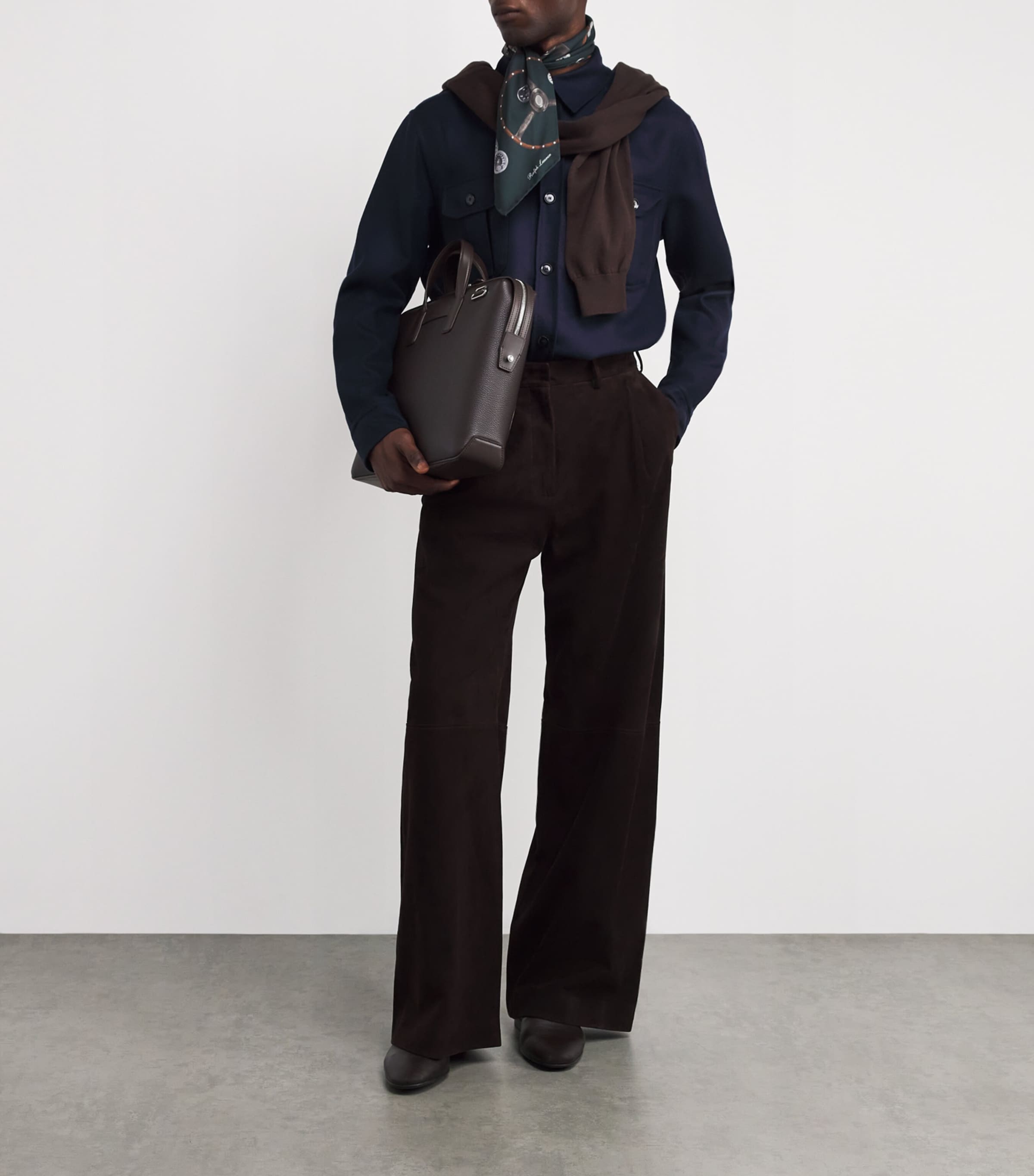 Brioni Mens Wool Twin-Pocket Overshirt Image 2