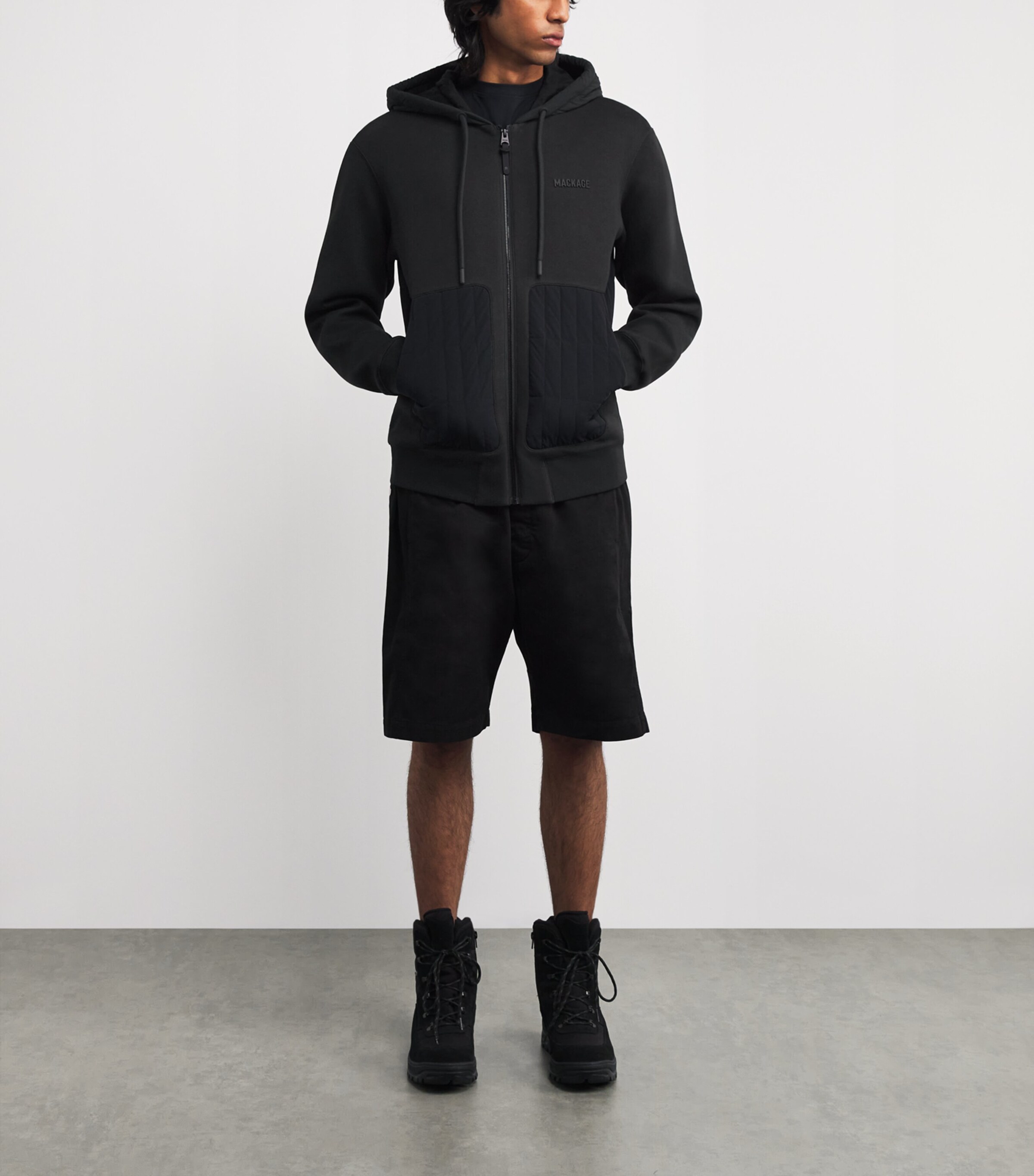 Cotton-Blend Quilted Cruz Hoodie BLACK Image 2