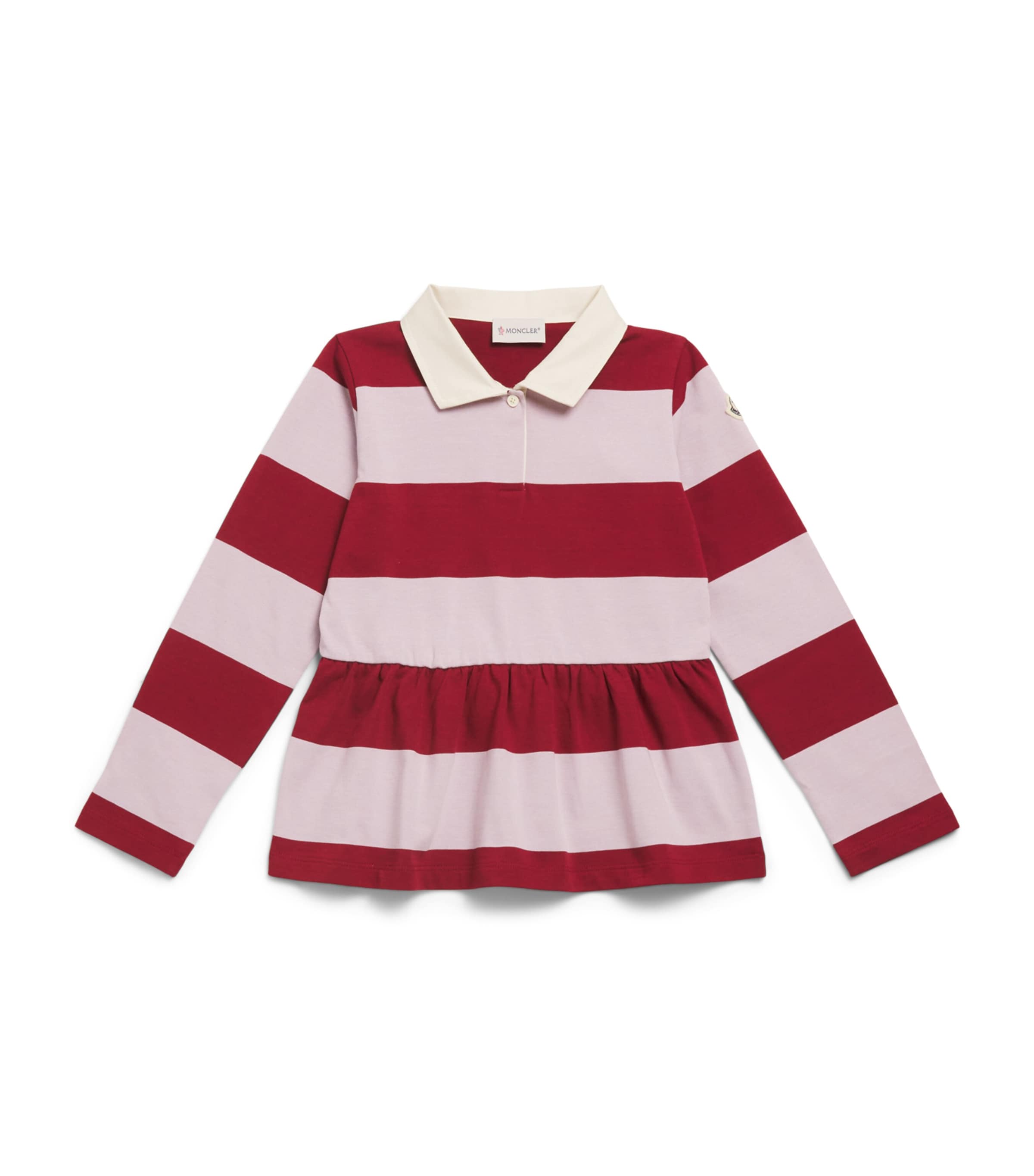 Moncler Enfant Cotton Stripe Peplum Rugby Shirt (8-10 Years) Image 1