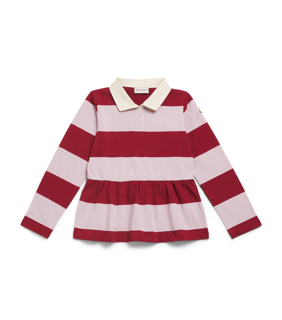 Moncler Enfant Cotton Stripe Peplum Rugby Shirt (8-10 Years) Image 1