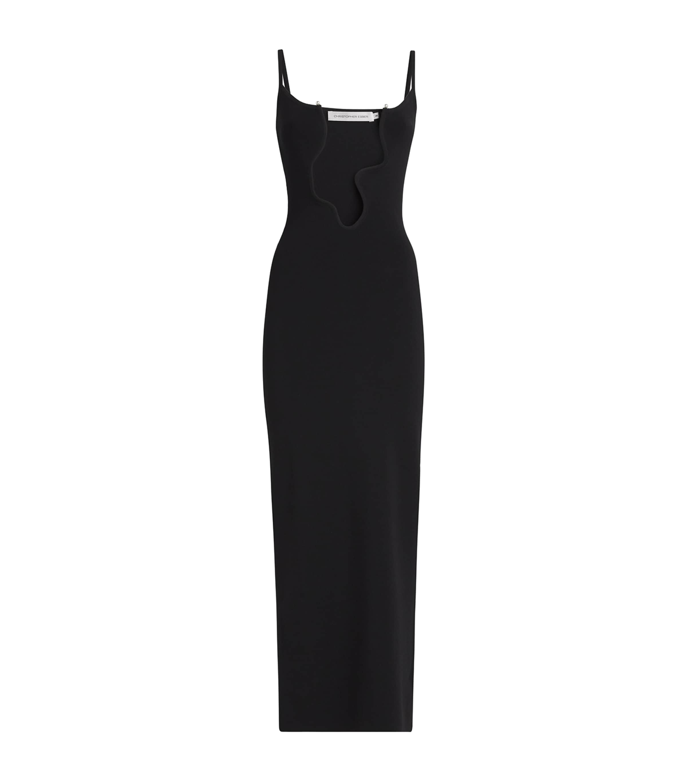 Christopher Esber Salacia Viscose Column Long Dress In Black