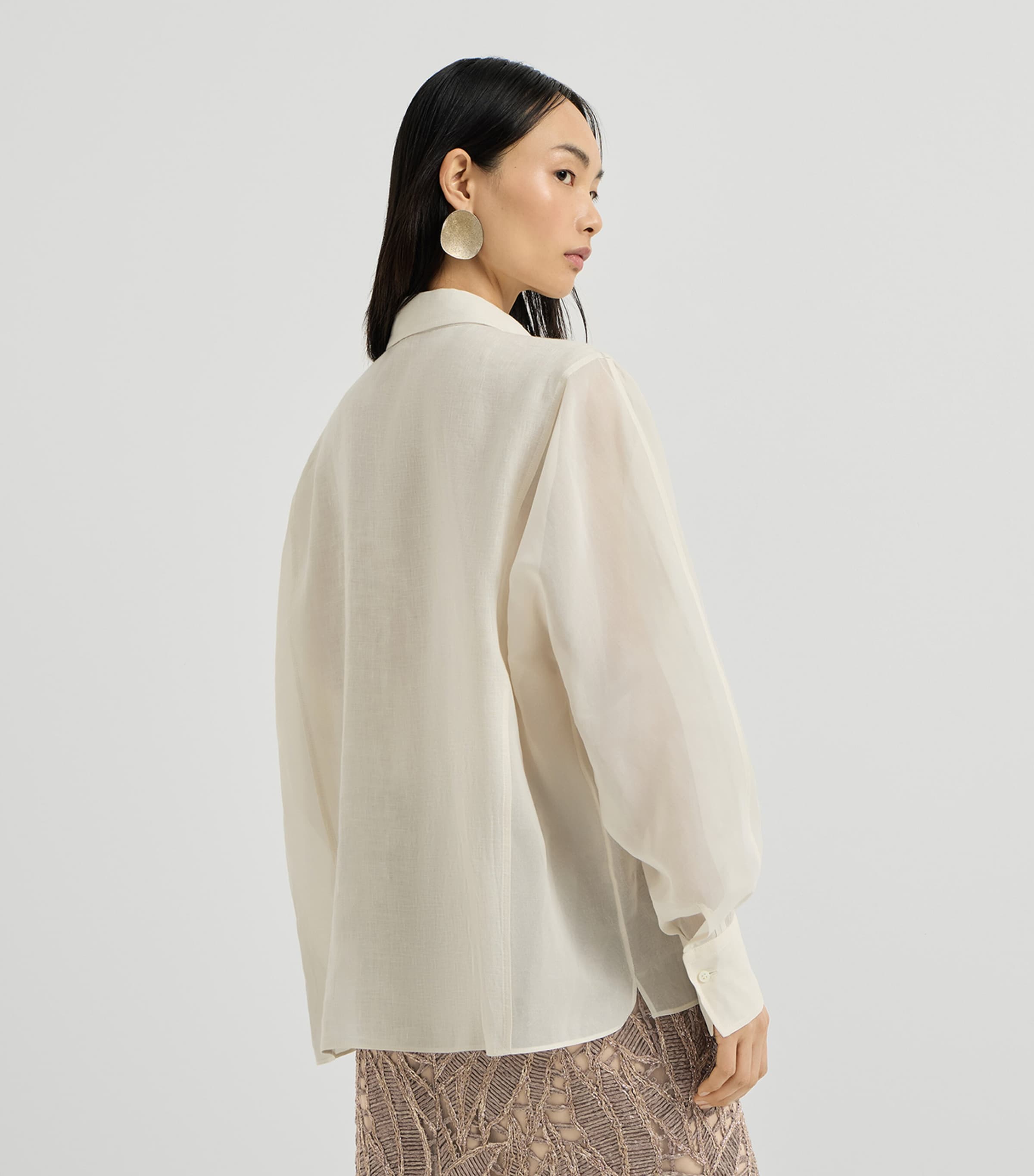 Brunello Cucinelli Womens Linen Organza Shirt Image 5