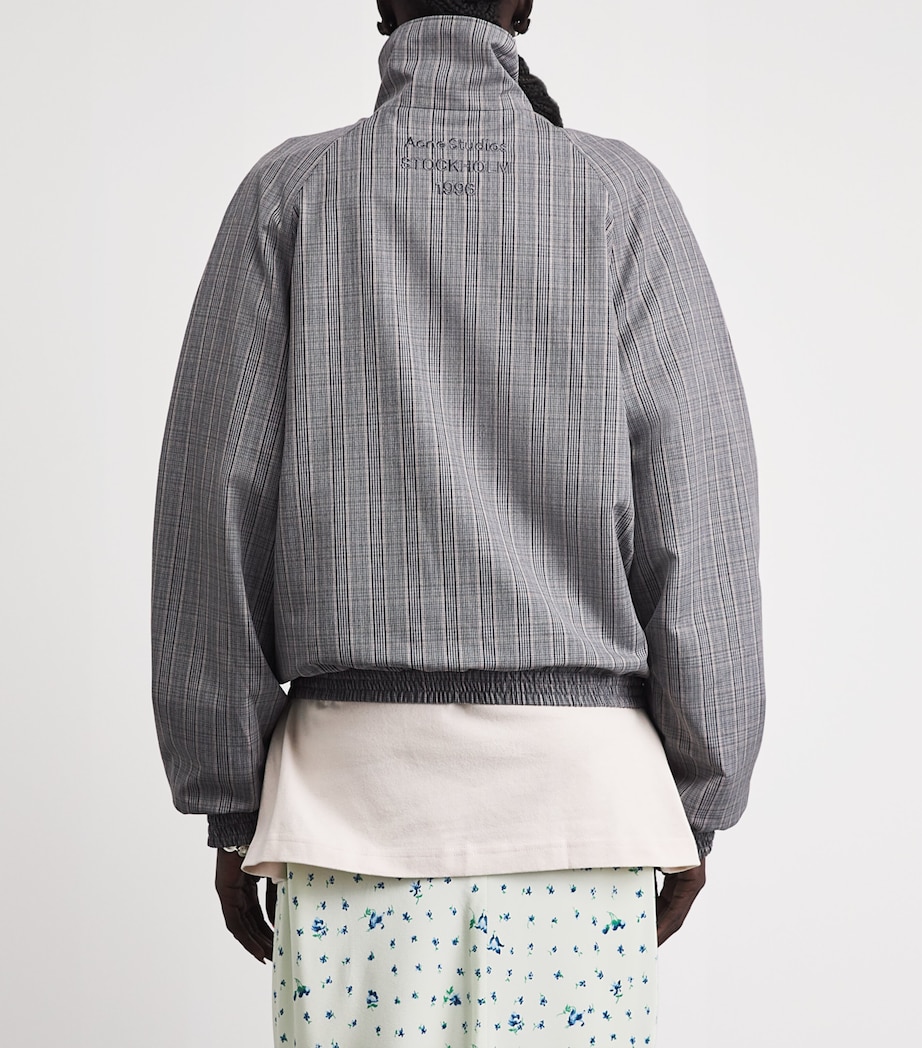 Acne Studios Womens Check Tailored Bomber Jacket Multi Grey Image 5