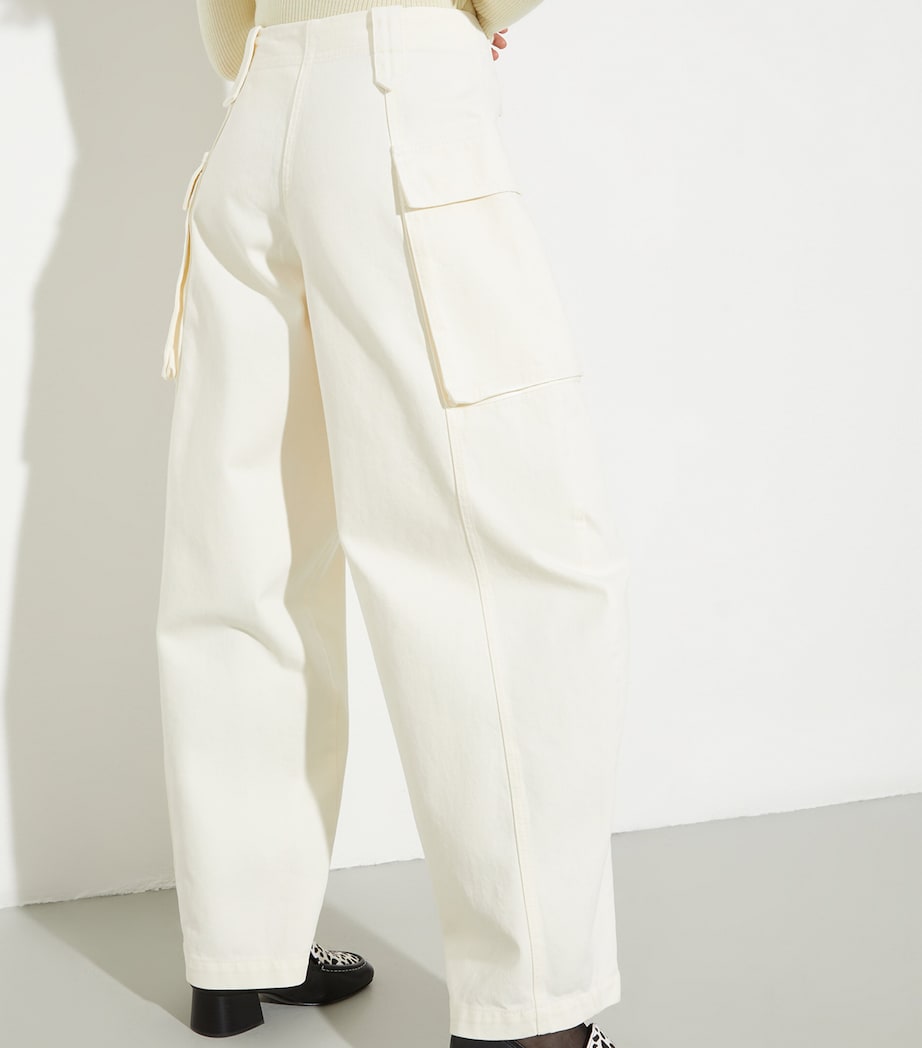 Cotton Cargo Trousers CREAM Image 4